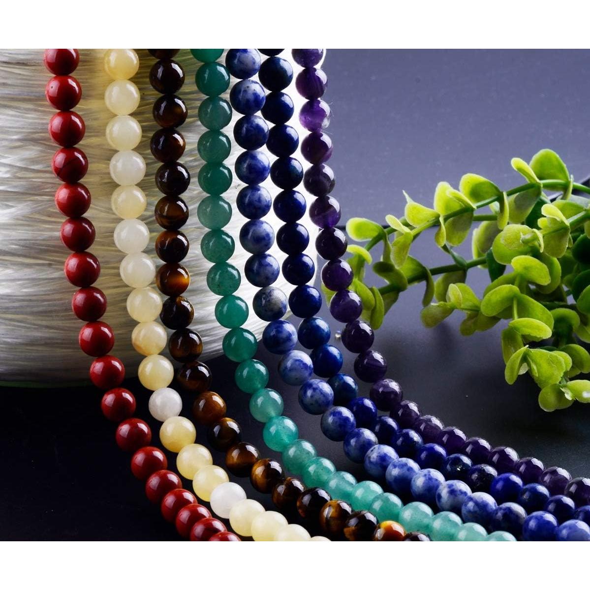 Perlas de Piedra Natural 7 Chakras Cmidy 100pcs 8mm Multicolor