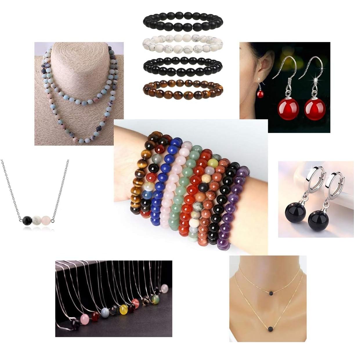 Perlas de Piedra Natural 7 Chakras Cmidy 100pcs 8mm Multicolor