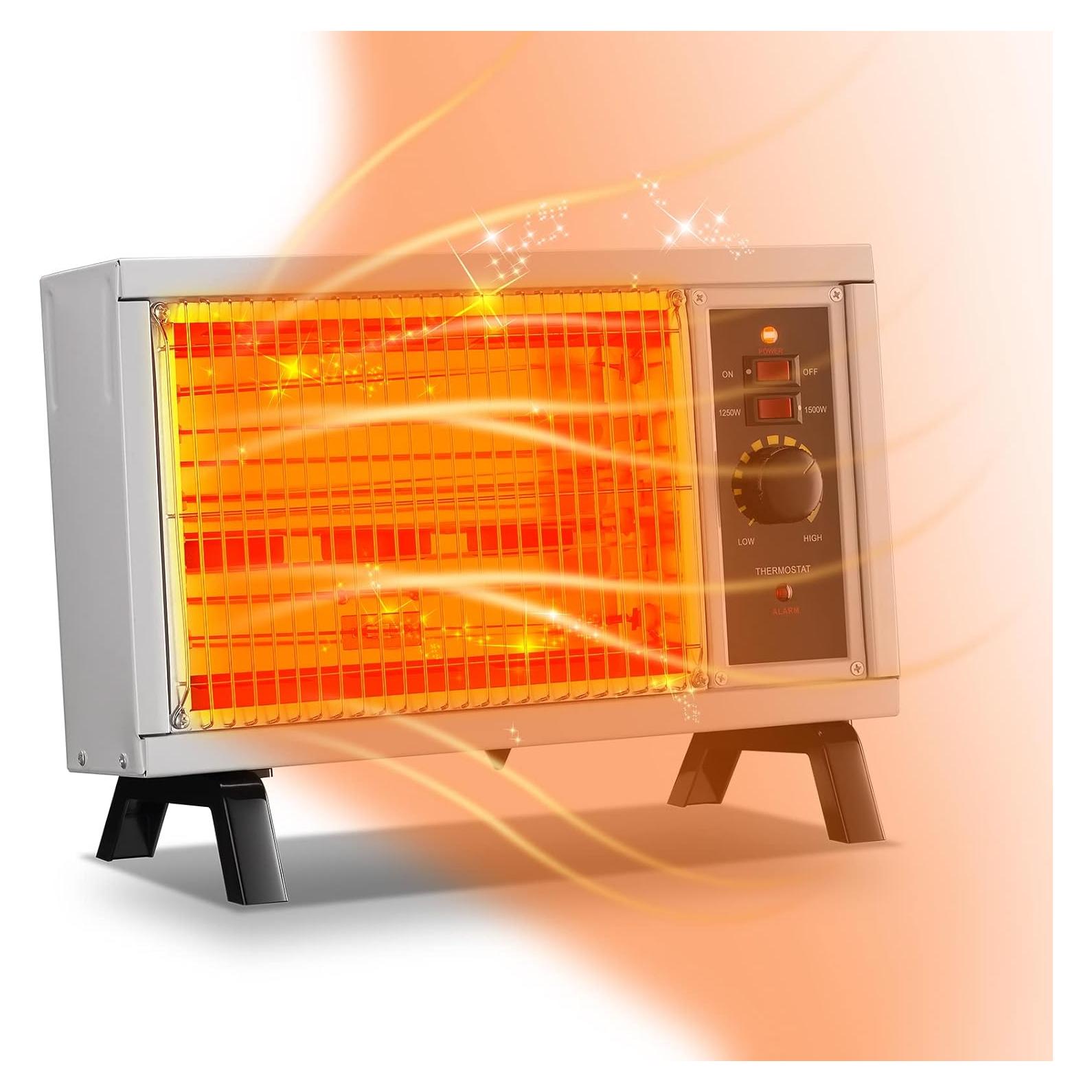 Calefactor Eléctrico JASUN 1500W Radiante Portátil Blanco