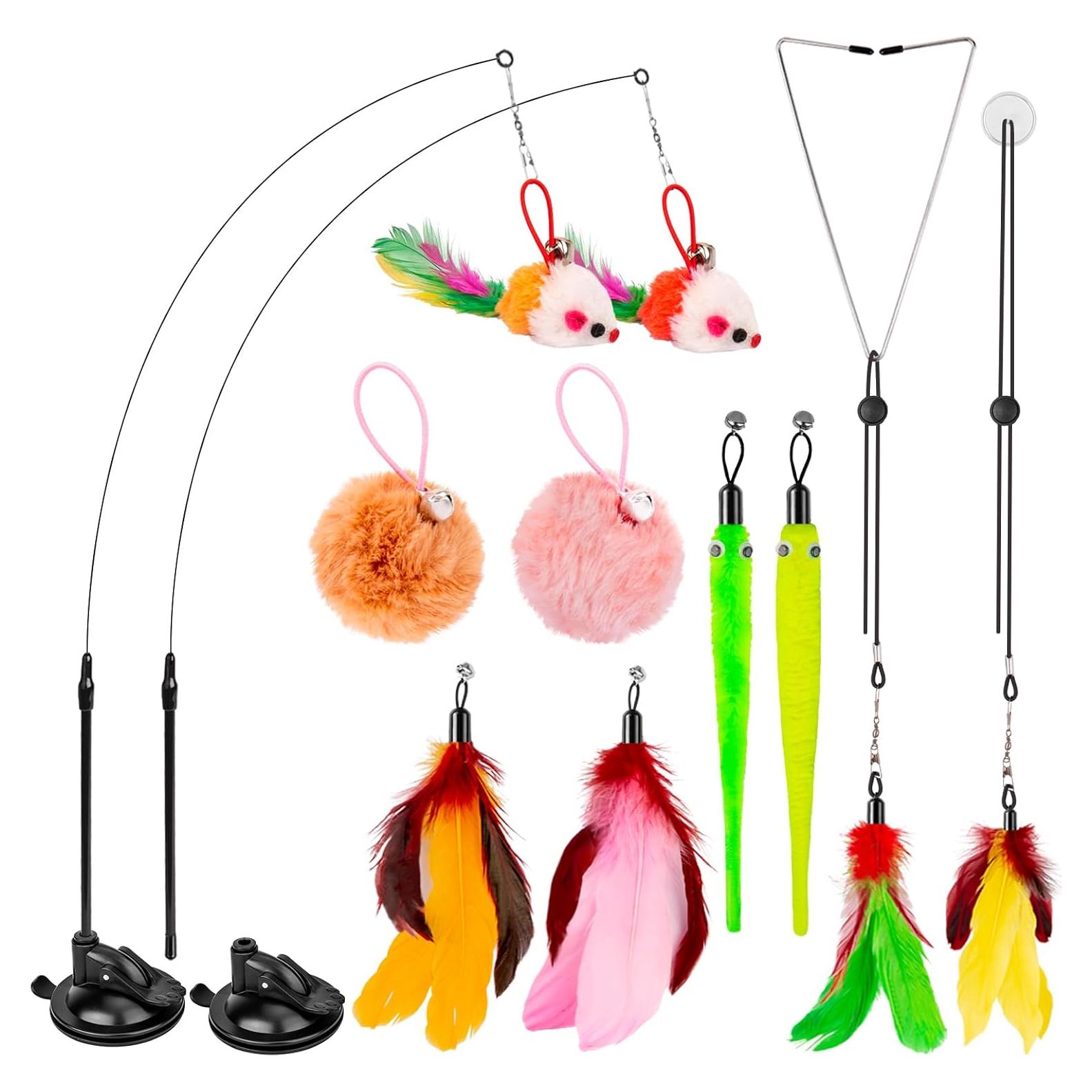 Juguetes Interactivos para Gatos HOSFROLL 3 en 1 con Ventosas