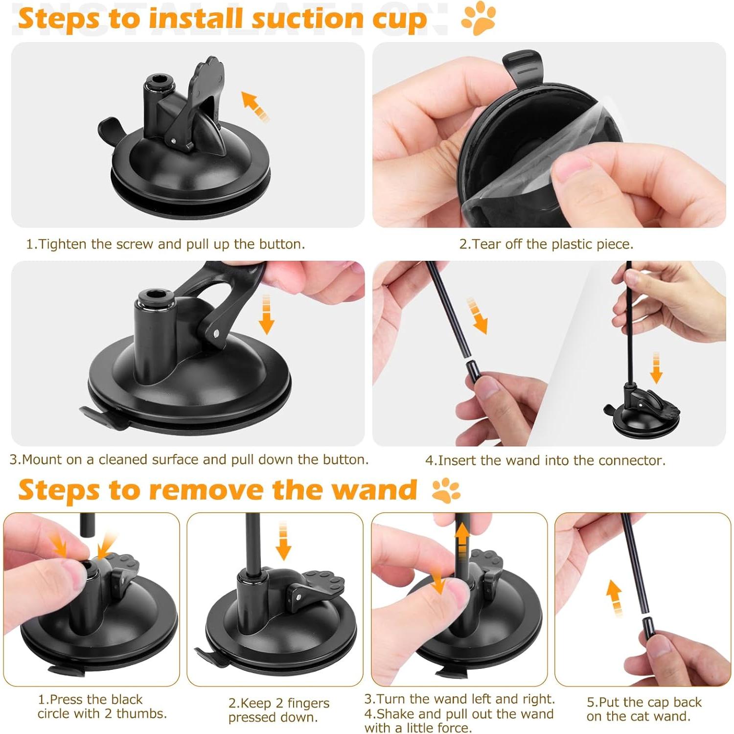 Juguetes Interactivos para Gatos HOSFROLL 3 en 1 con Ventosas