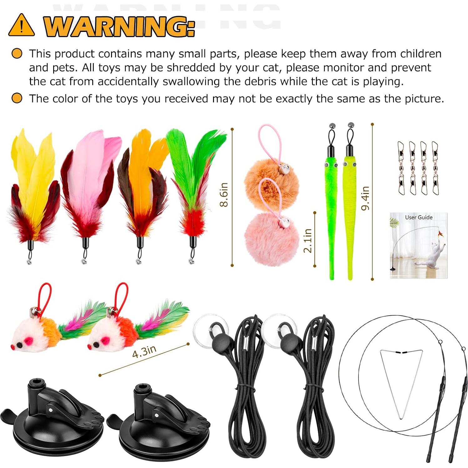 Juguetes Interactivos para Gatos HOSFROLL 3 en 1 con Ventosas