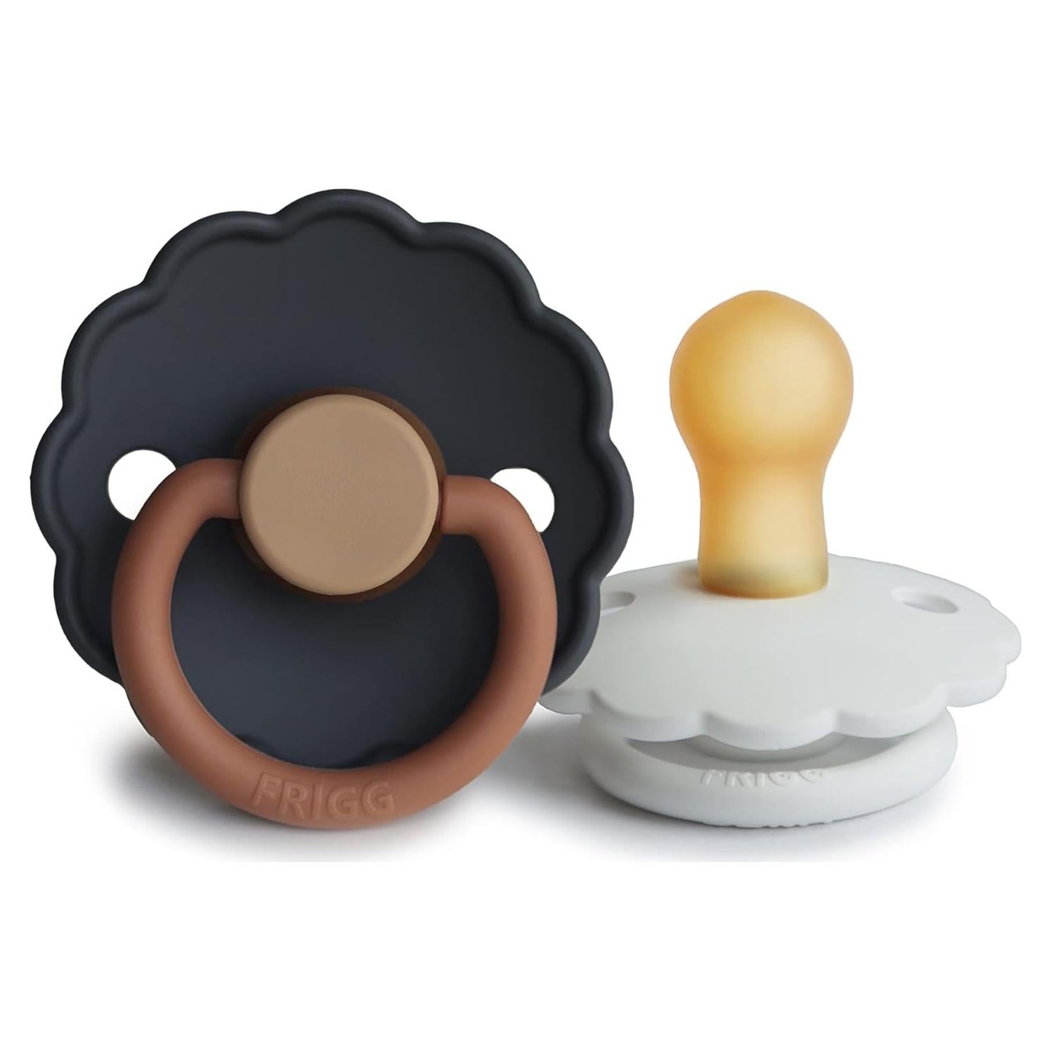 Chupete de Goma Natural FRIGG Daisy 0-6 Meses 2-Pack Libre BPA