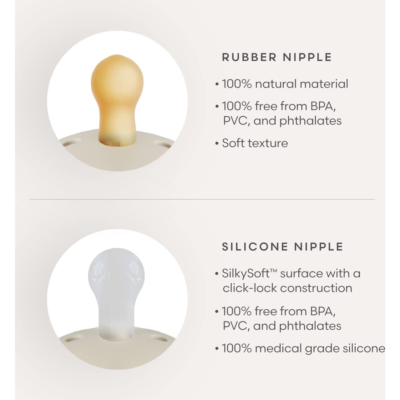 Chupete de Goma Natural FRIGG Daisy 0-6 Meses 2-Pack Libre BPA