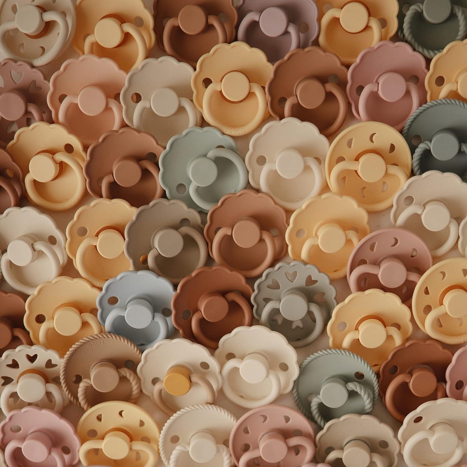 Chupete de Goma Natural FRIGG Daisy 0-6 Meses 2-Pack Libre BPA