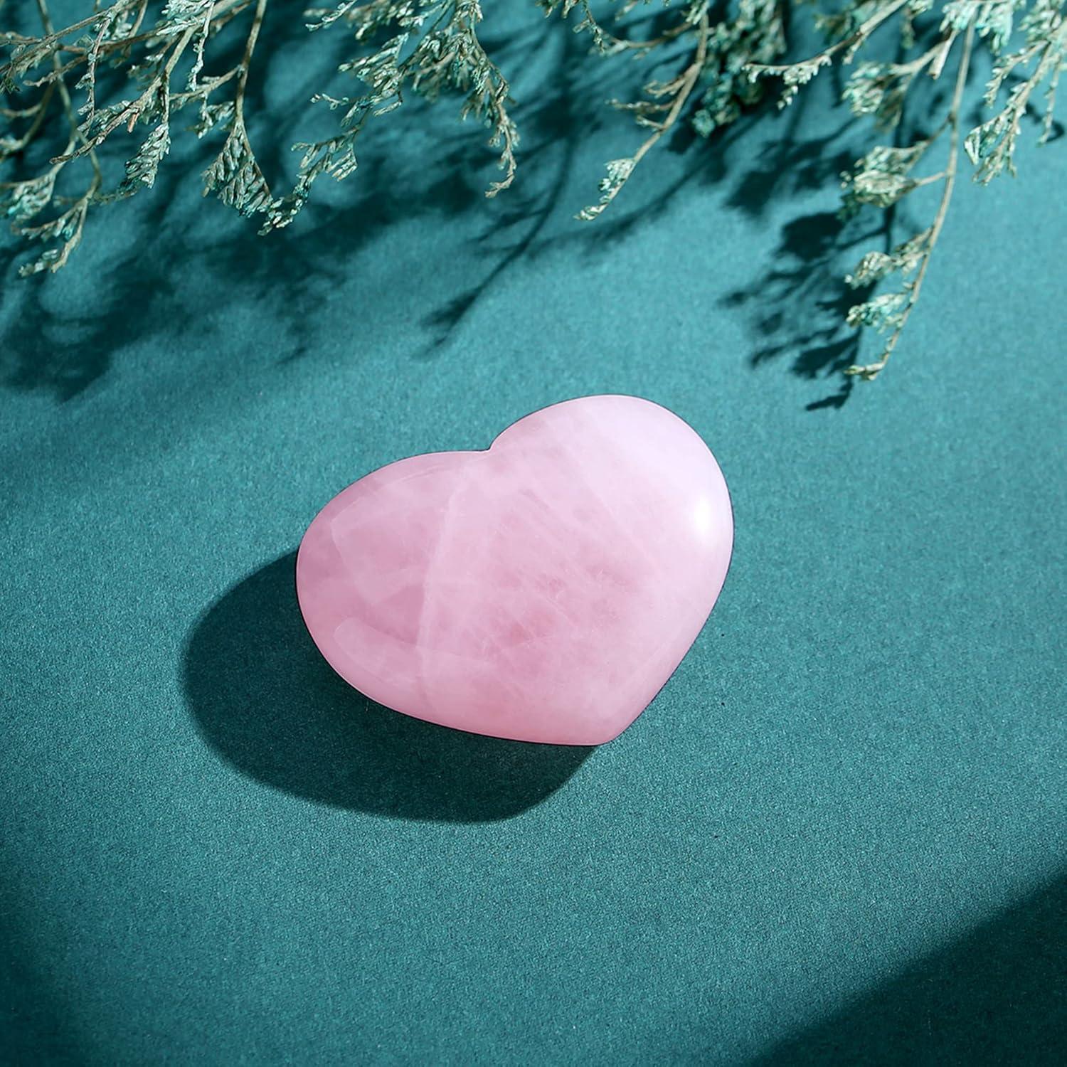 Piedra Corazón de Cuarzo Rosa 4.57 cm - Sanación y Meditación