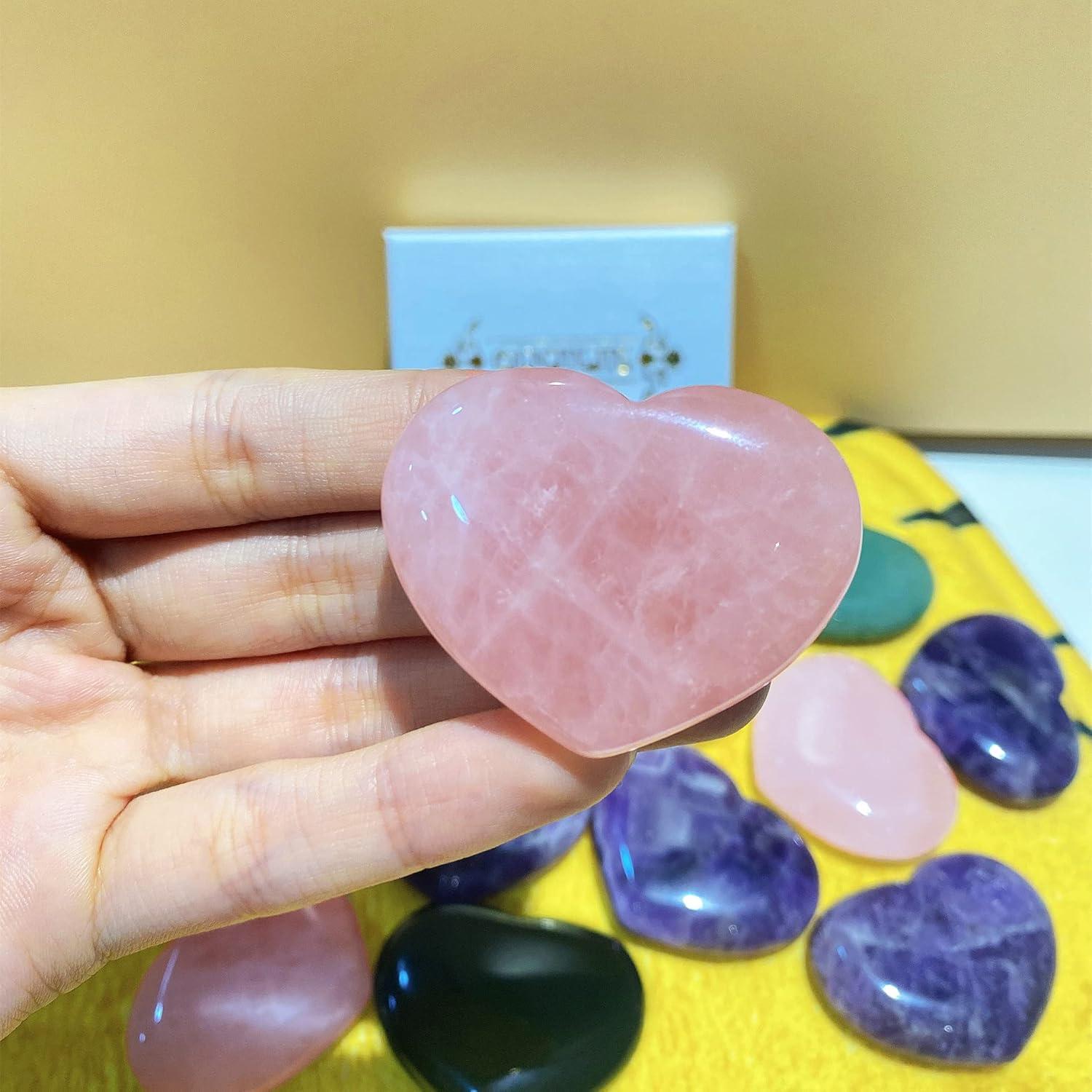 Piedra Corazón de Cuarzo Rosa 4.57 cm - Sanación y Meditación