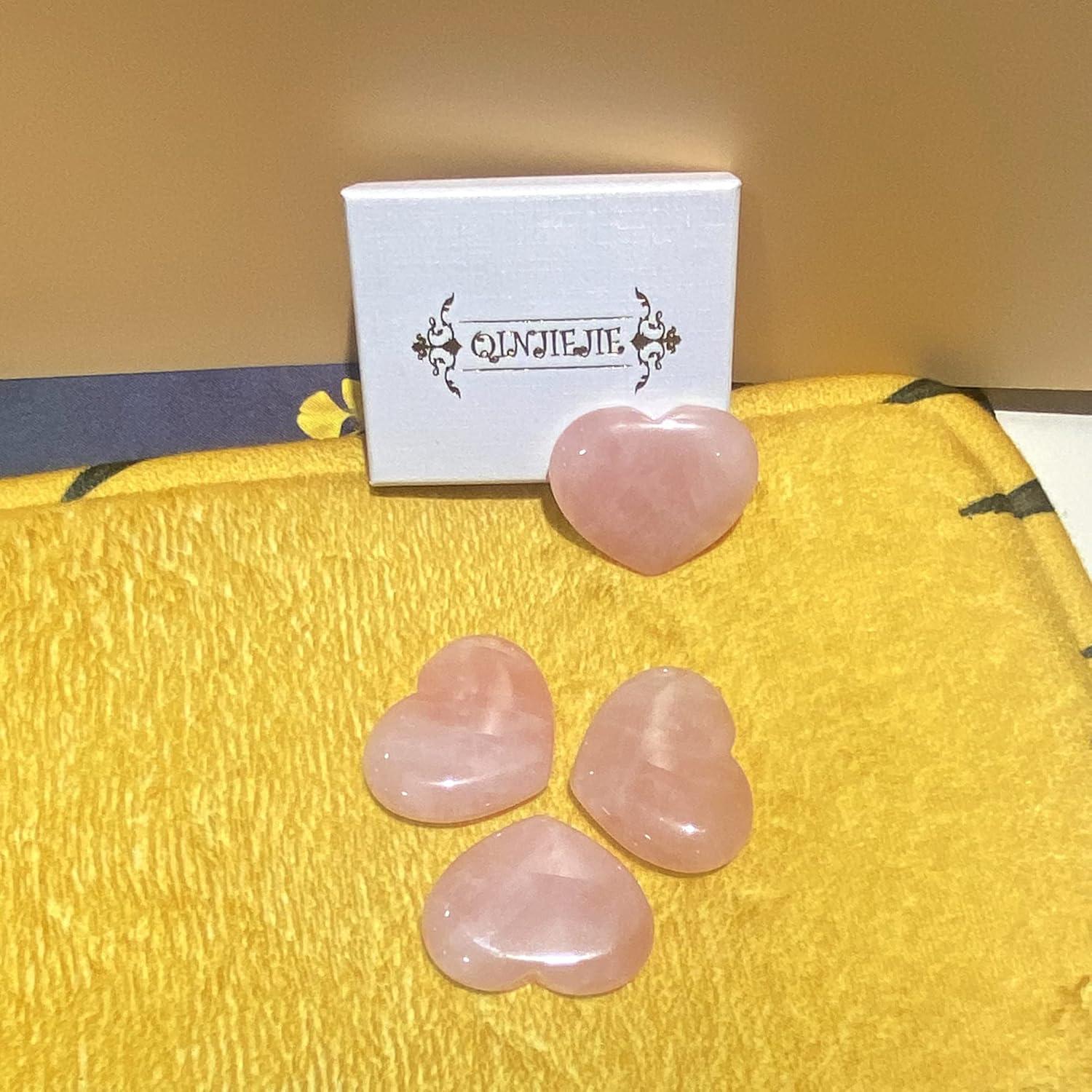 Piedra Corazón de Cuarzo Rosa 4.57 cm - Sanación y Meditación