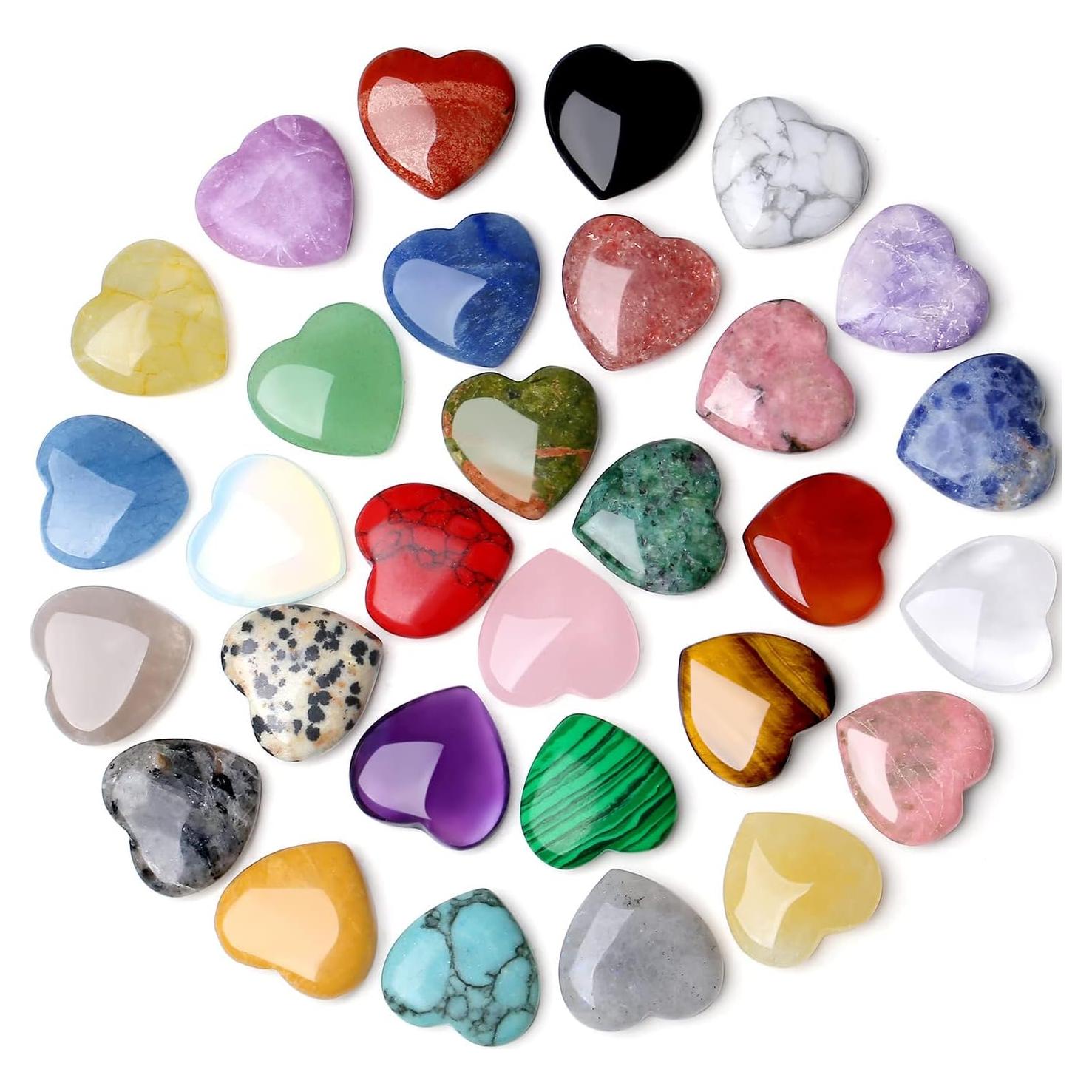 Conjunto 30 Cristales Corazón QINJIEJIE 2.03 cm Sanación Energética
