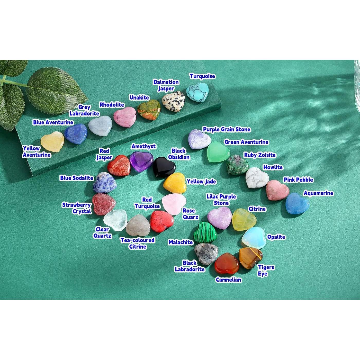 Conjunto 30 Cristales Corazón QINJIEJIE 2.03 cm Sanación Energética