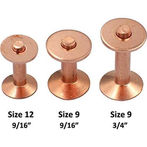 50 Remaches de Cobre Rojo #9 19mm con Arandelas DGOL