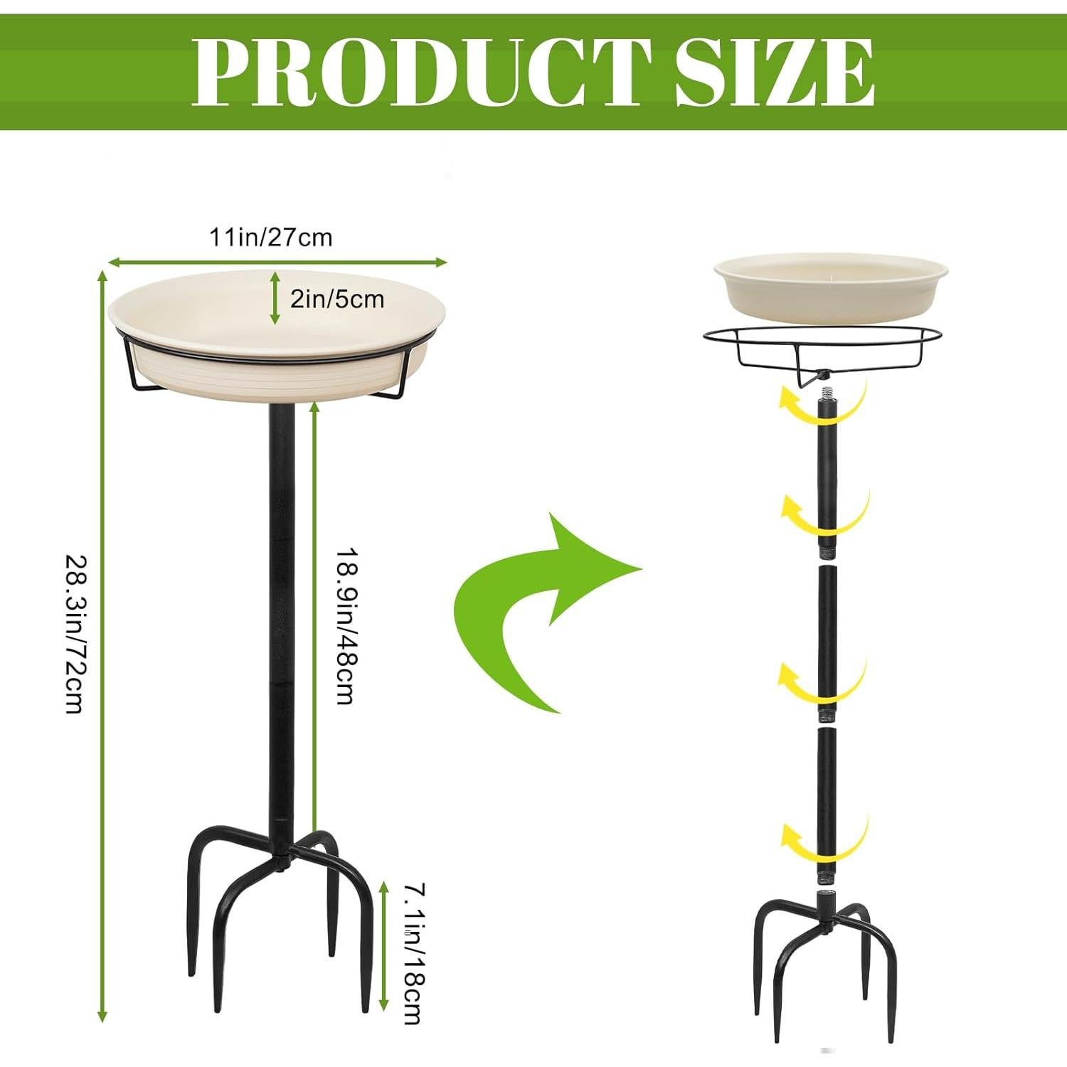 Bañera para Aves YALINKA de Metal 90.2cm con Soporte