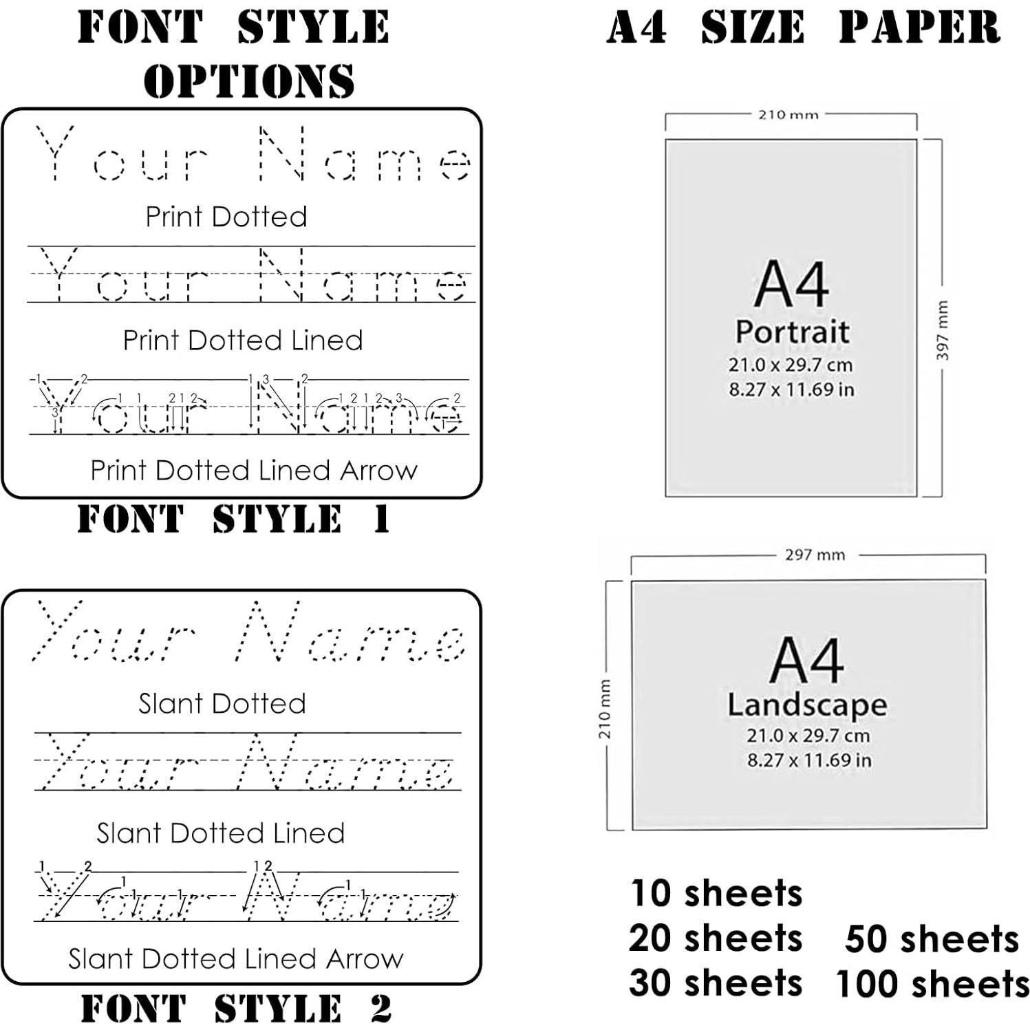 Papel A4 Personalizado para Trazado de Nombres UBJVA