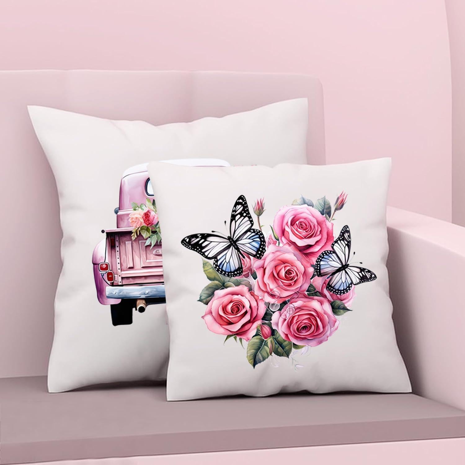 4 Parches de Hierro JATOMSSM Flor Mariposa Vinilo Transferencia