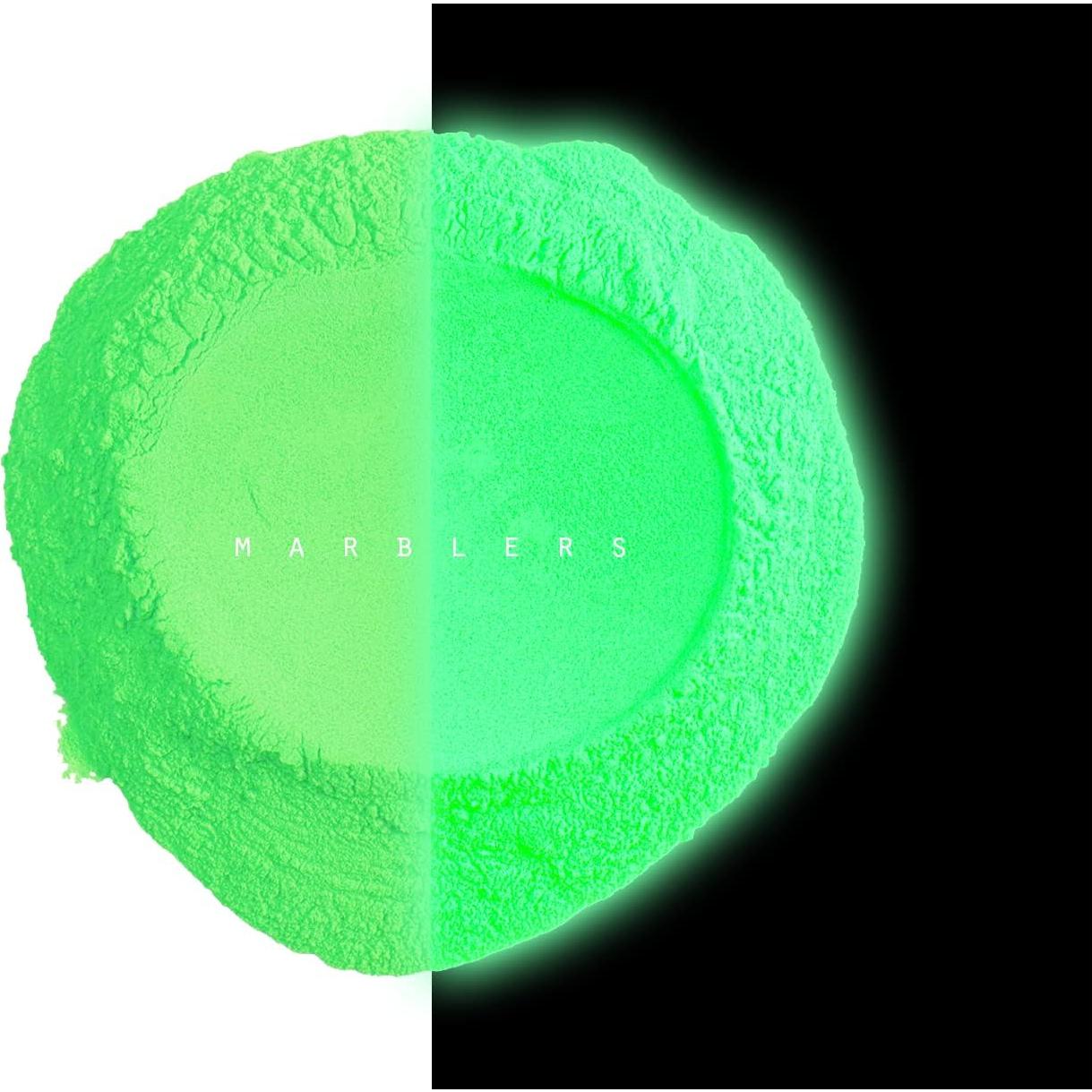 Polvo Luminiscente Verde Brillante MARBLERS 85g - No Tóxico