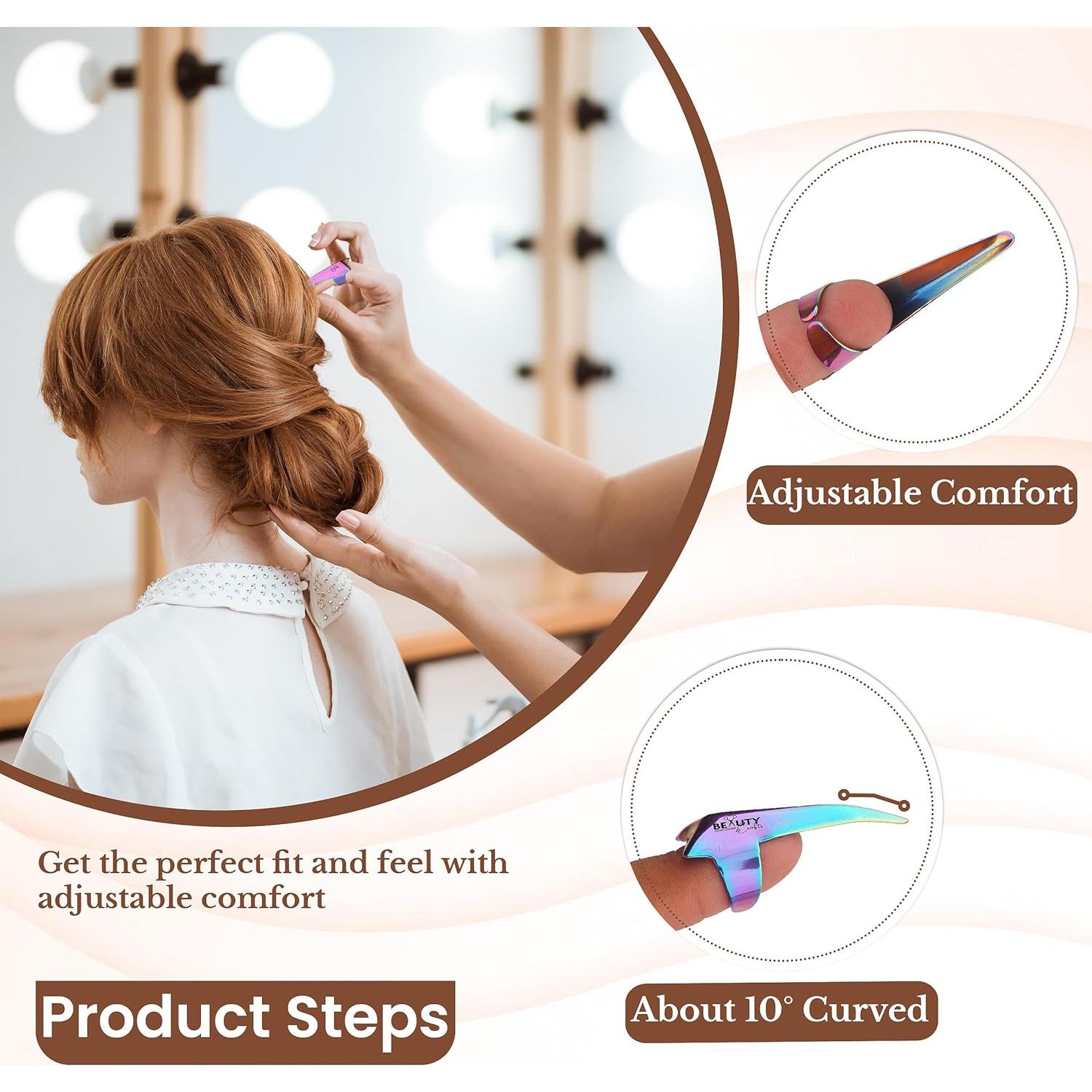 Anillo de Partición de Cabello Beauty & Crafts - Acero Inoxidable