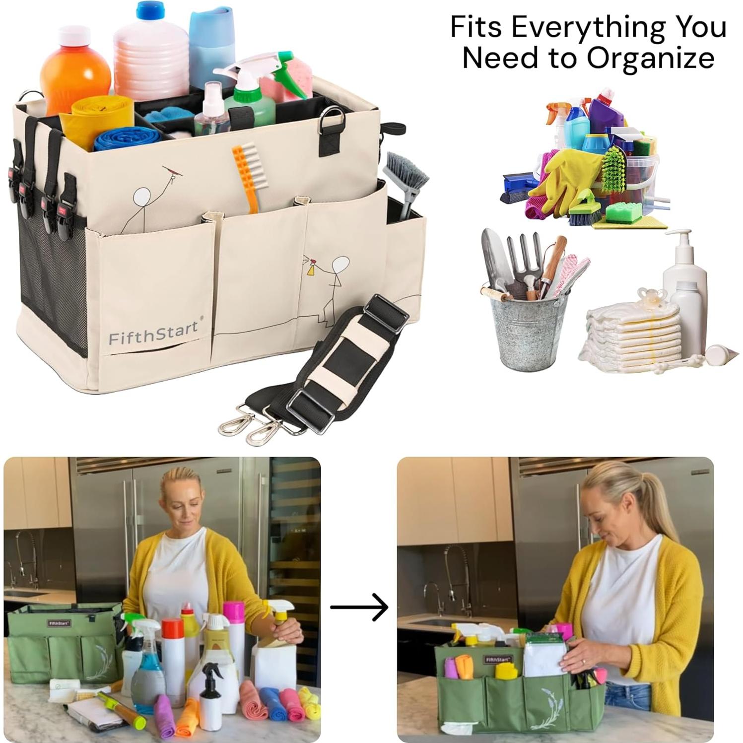 Caddy de Limpieza FifthStart Beige Pequeño 29x15.5x25 cm