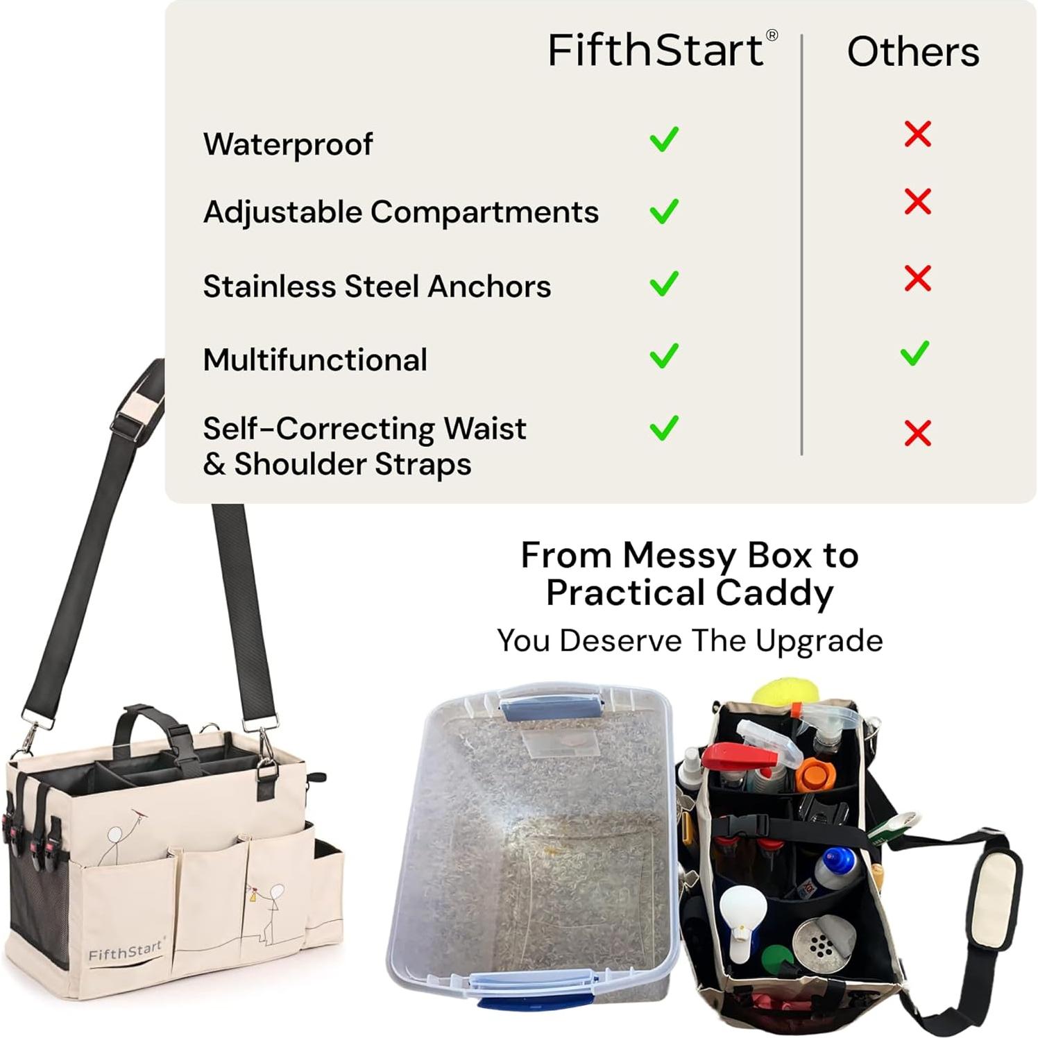 Caddy de Limpieza FifthStart Beige Pequeño 29x15.5x25 cm