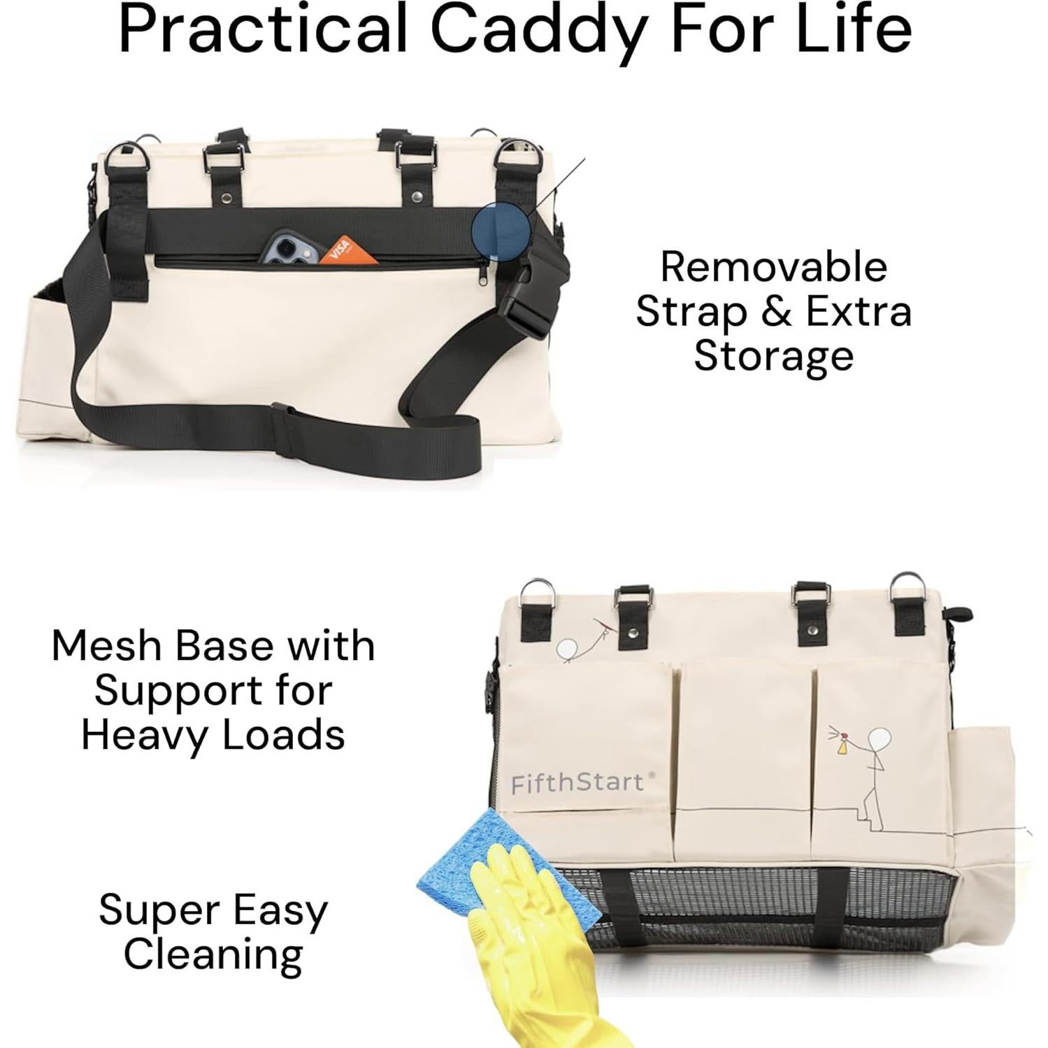 Caddy de Limpieza FifthStart Beige Pequeño 29x15.5x25 cm