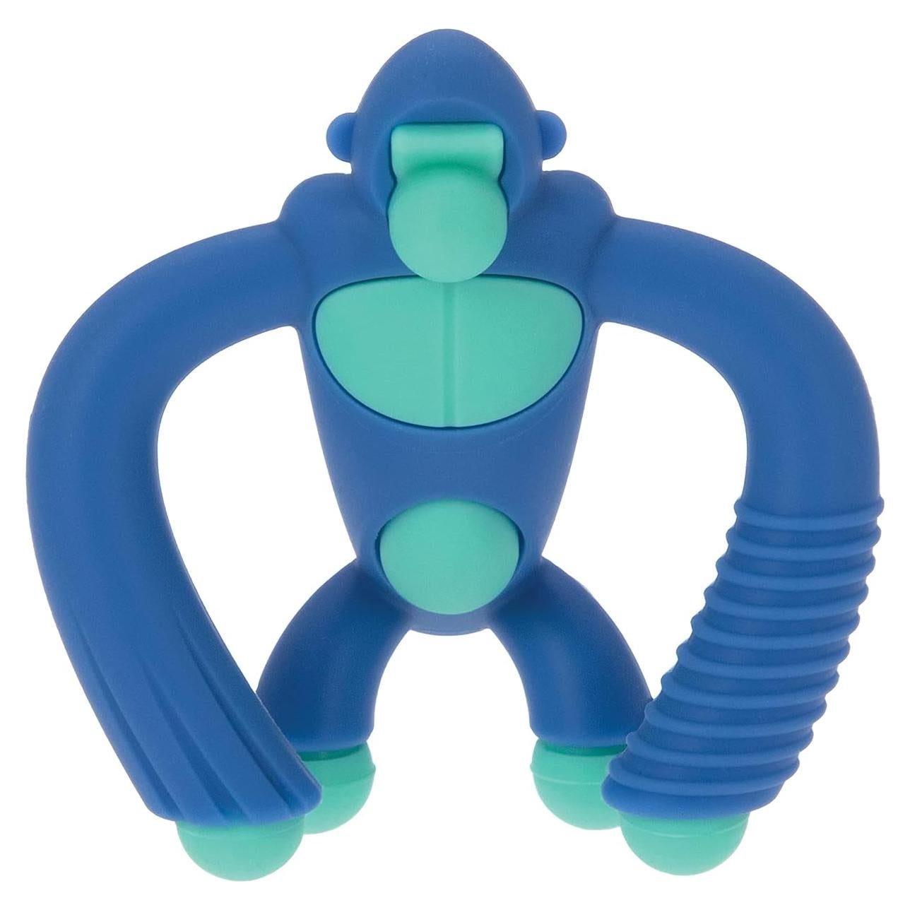 Nuby Geo Zoos Gorila Azul - Juguete de Dentición 3+ Meses