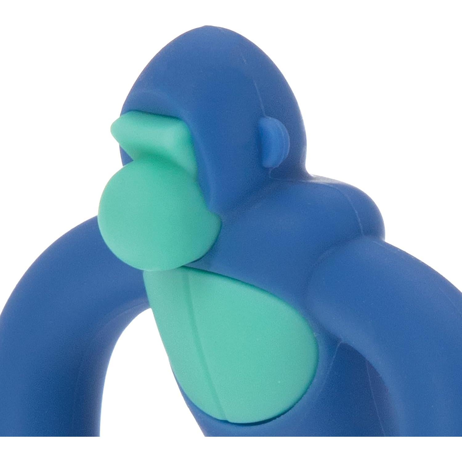 Nuby Geo Zoos Gorila Azul - Juguete de Dentición 3+ Meses