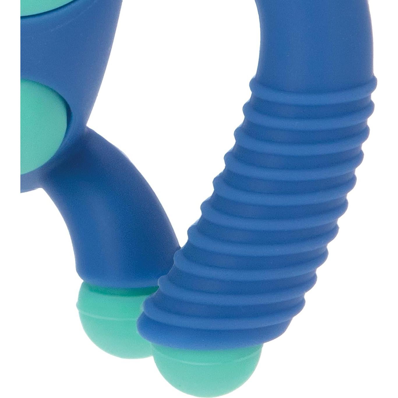 Nuby Geo Zoos Gorila Azul - Juguete de Dentición 3+ Meses