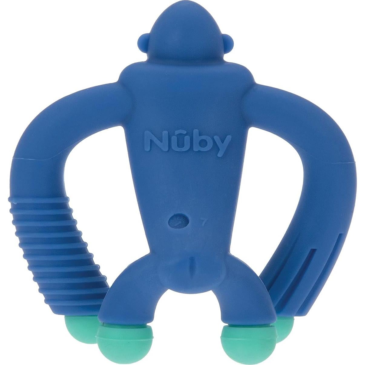 Nuby Geo Zoos Gorila Azul - Juguete de Dentición 3+ Meses