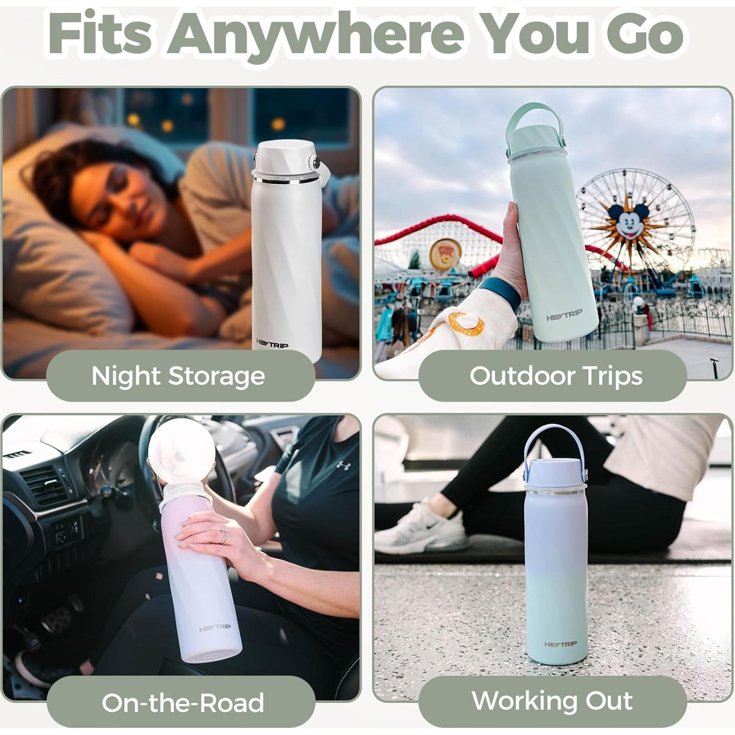 Botella Enfriadora de Leche Materna HEYTRIP 20oz Acero Inoxidable Verde