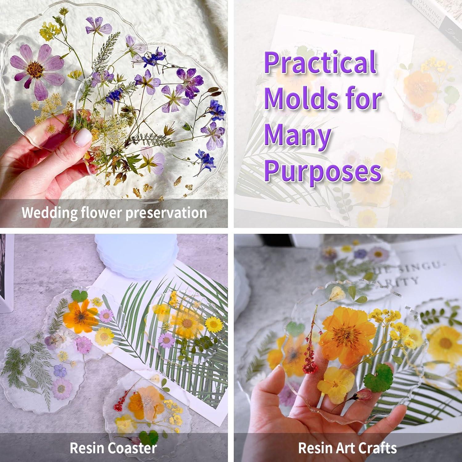 Moldes de Silicona para Posavasos XIMUHO 4 Pcs Flor