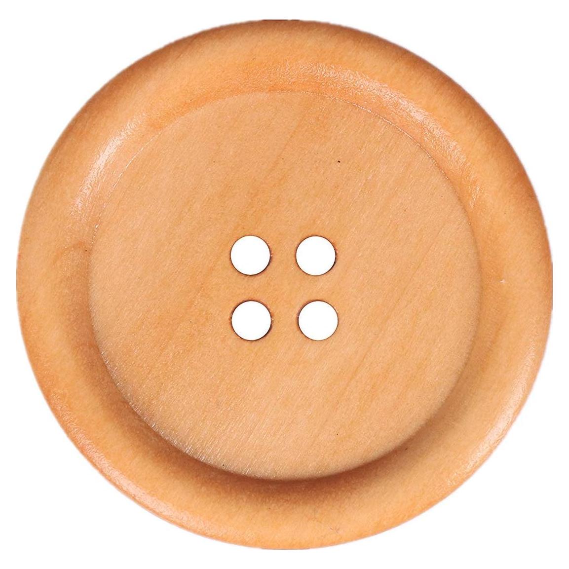 Botones de Madera YAKA 40pcs Redondos 40mm 4 Agujeros