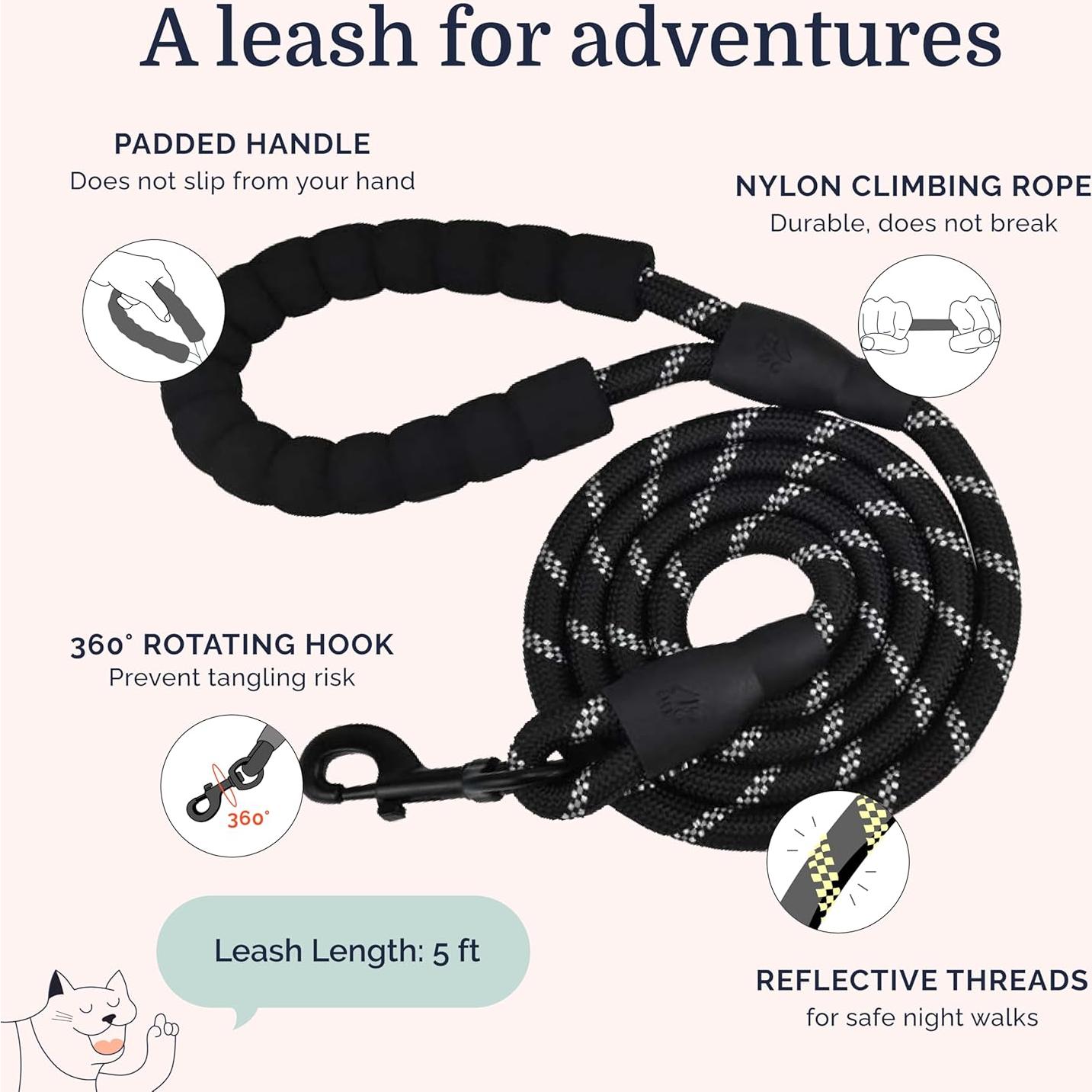 Conjunto Arnés y Correa para Gato Hepper XXS Negro Reflectante