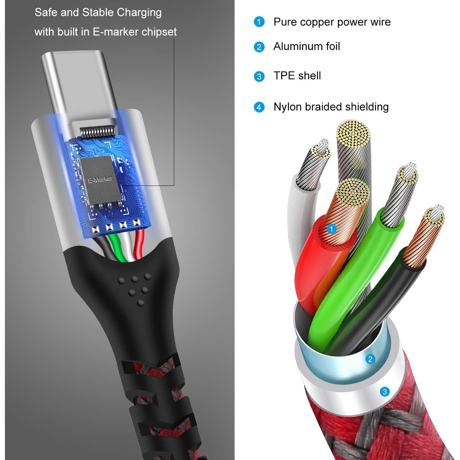 Cable USB C a USB C 100W Fasgear 50cm Carga Rápida 5A