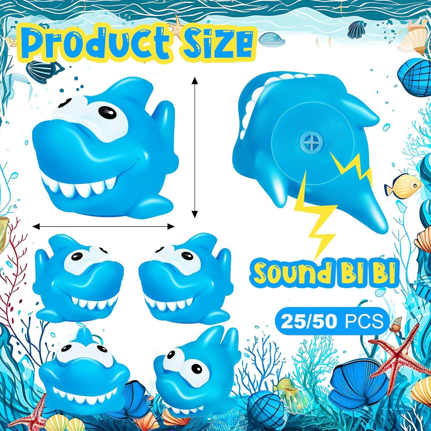 25 Juguetes de Baño Tiburones de Goma KFPPLXQ 5 cm