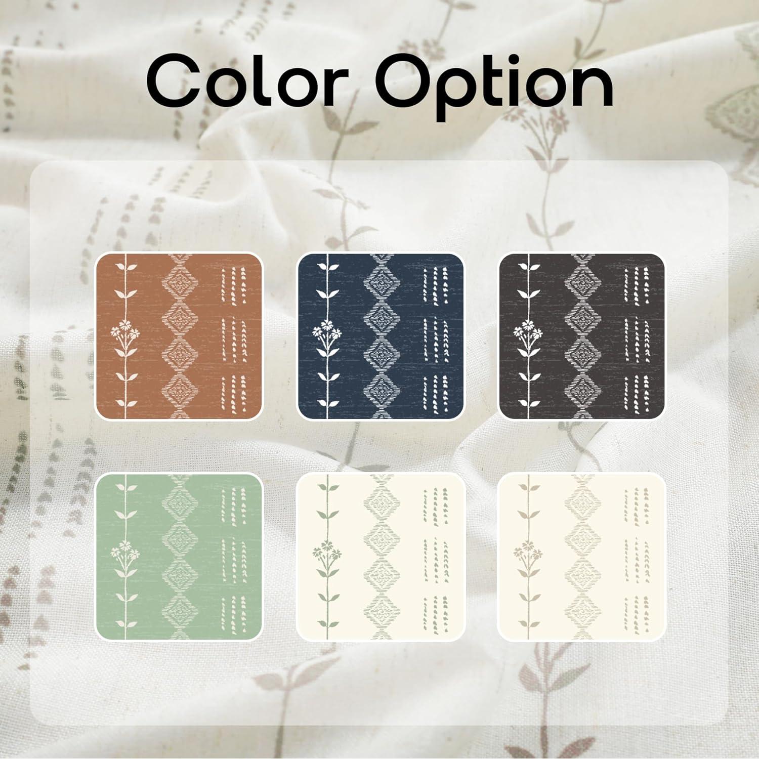 Cortinas de Lino Rosa Boho Taupe 86x114 cm Paquete de 2