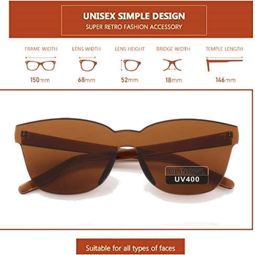 Gafas de sol grandes sin montura OLINOWL unisex UV400