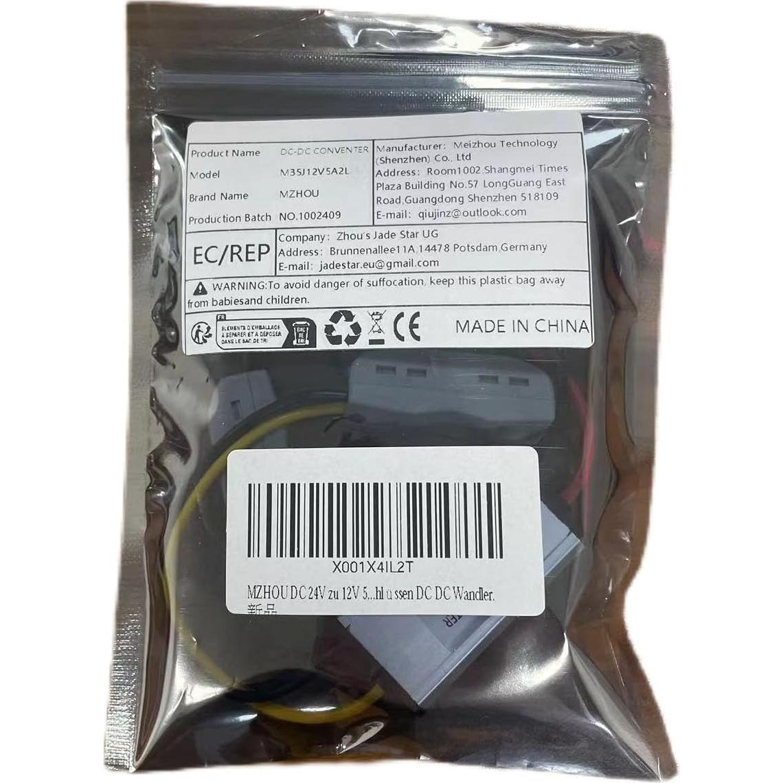 Convertidor de Voltaje DC-DC 24V a 12V 5A 60W MZHOU