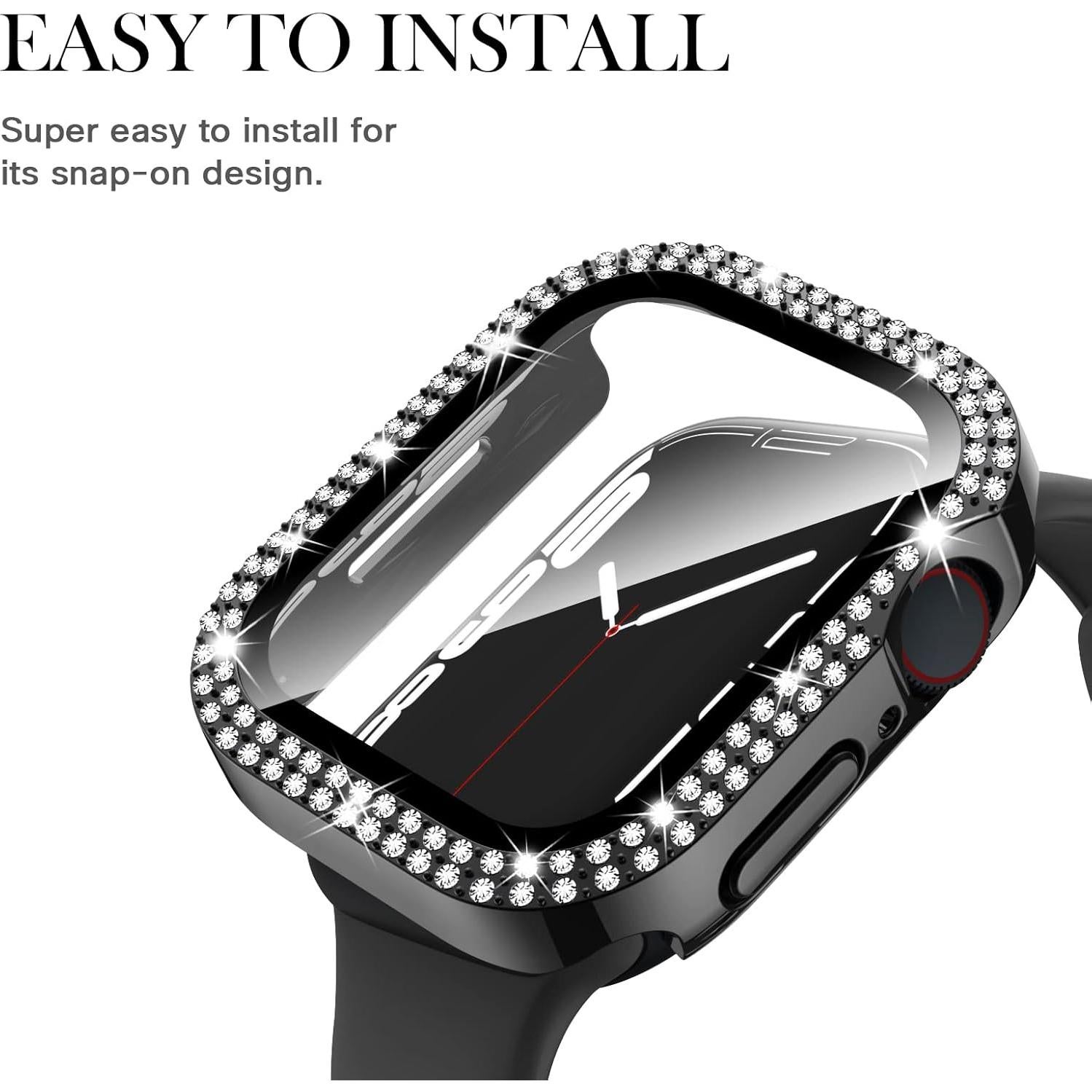 Funda Adepoy Bling para Apple Watch 38mm con Protector Vidrio