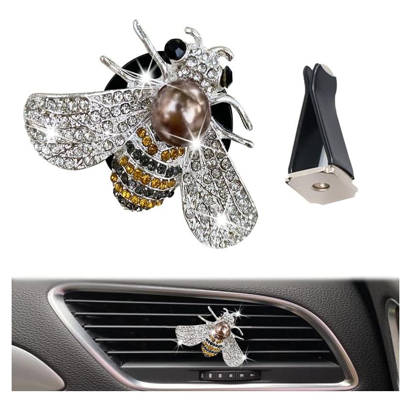 Ambientador de Auto Sozbkelns Abeja Brillante Plata Clip Aire