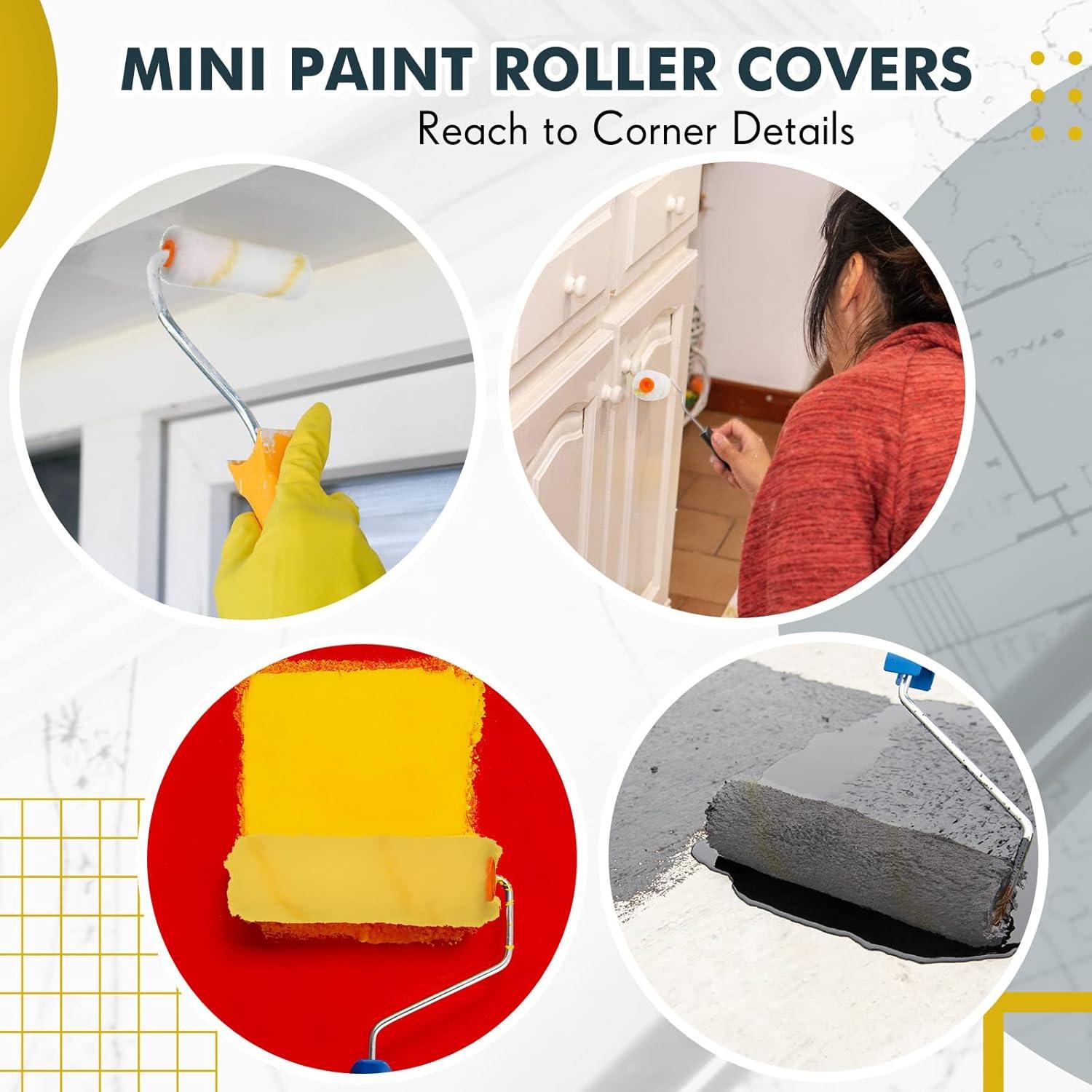 Cubiertas de Rodillo de Pintura Leumoi 100 Pcs 10.16 cm Microfibra