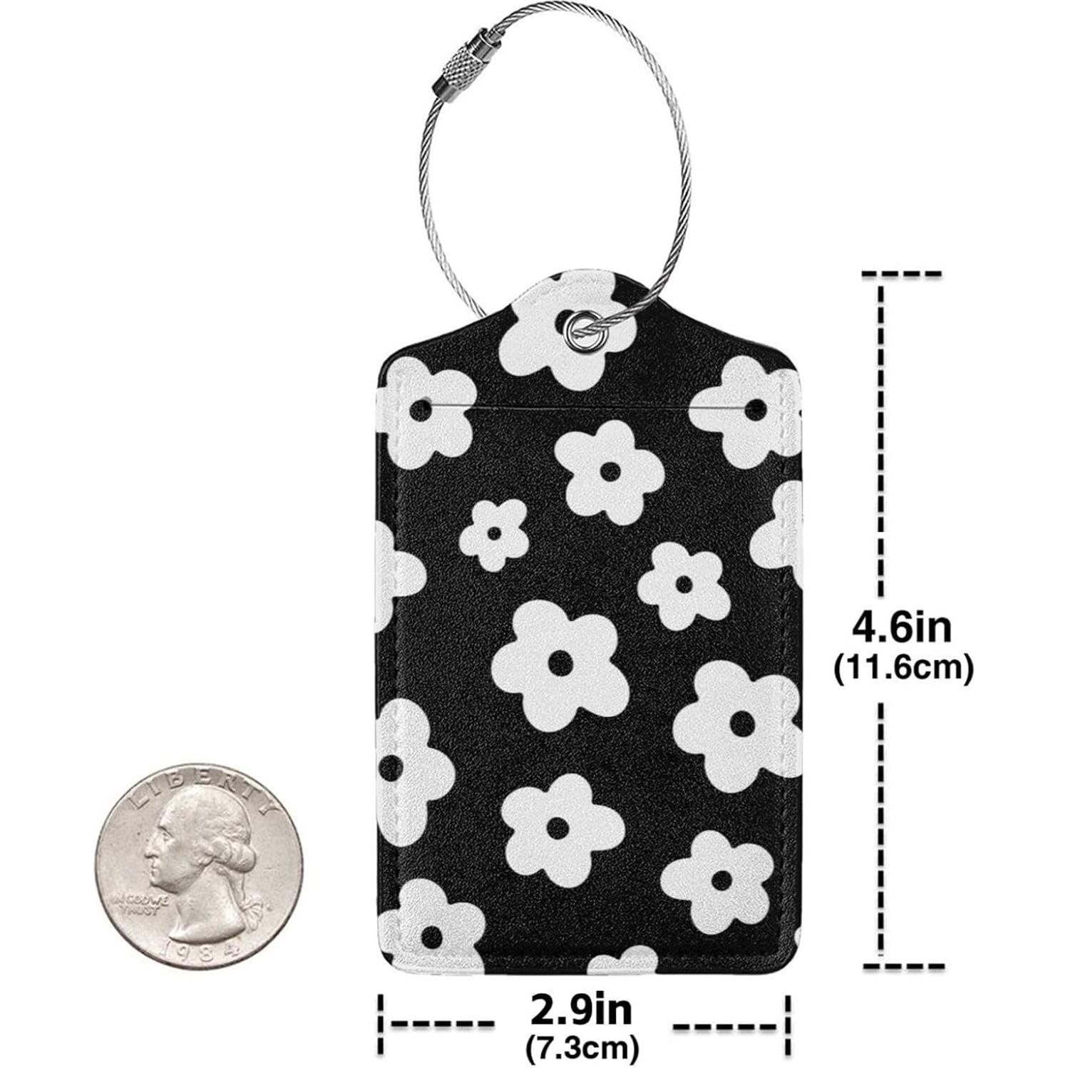 Etiquetas de Equipaje DONGPANCHN 2 Pcs Flores Negras