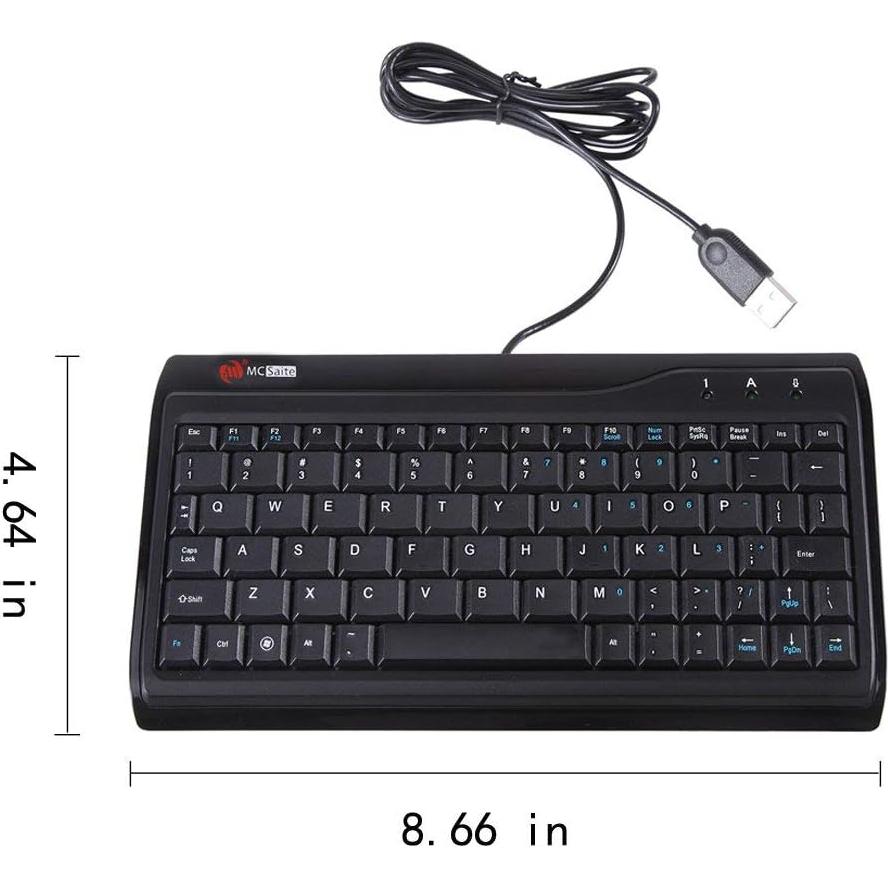 Teclado Mini USB MCSaite 78 Teclas Portátil 22x11cm