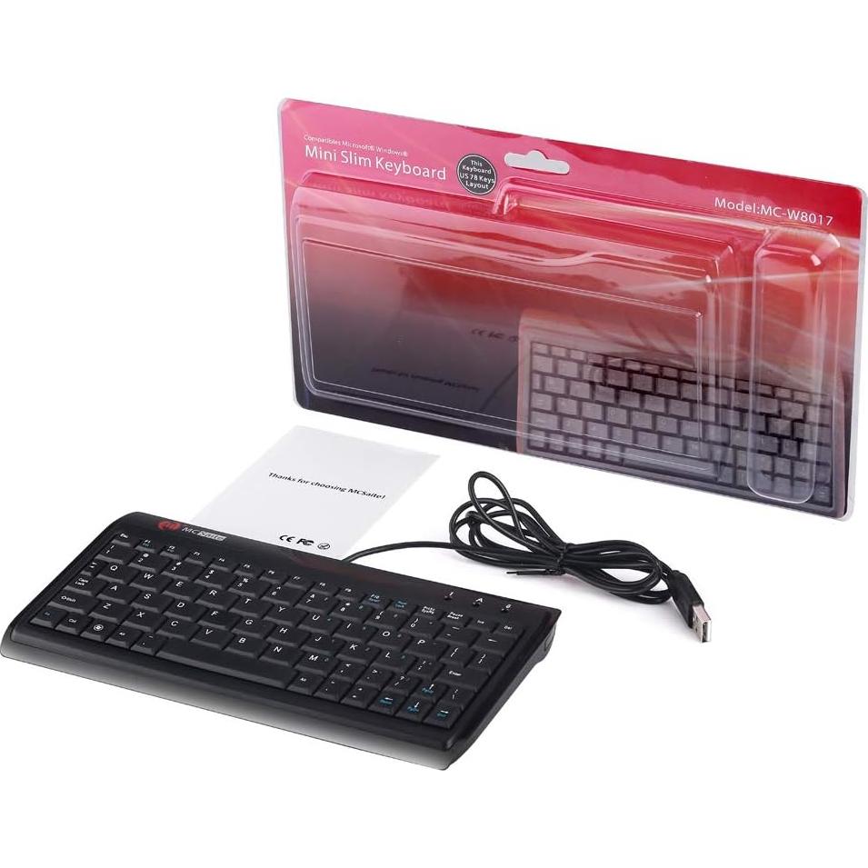 Teclado Mini USB MCSaite 78 Teclas Portátil 22x11cm