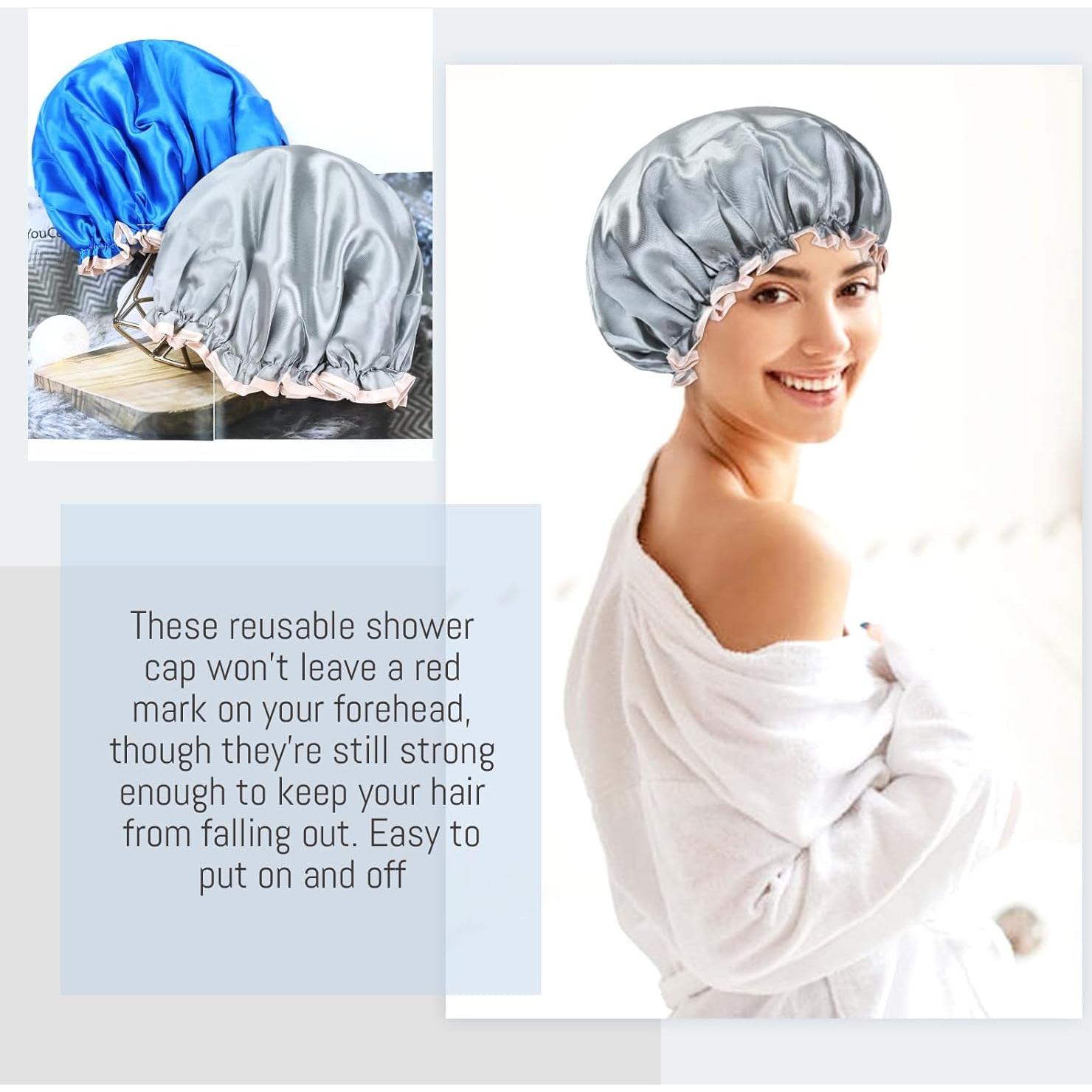 Gorro de Ducha Impermeable Reutilizable Lawie - 4 Pack Ajustable