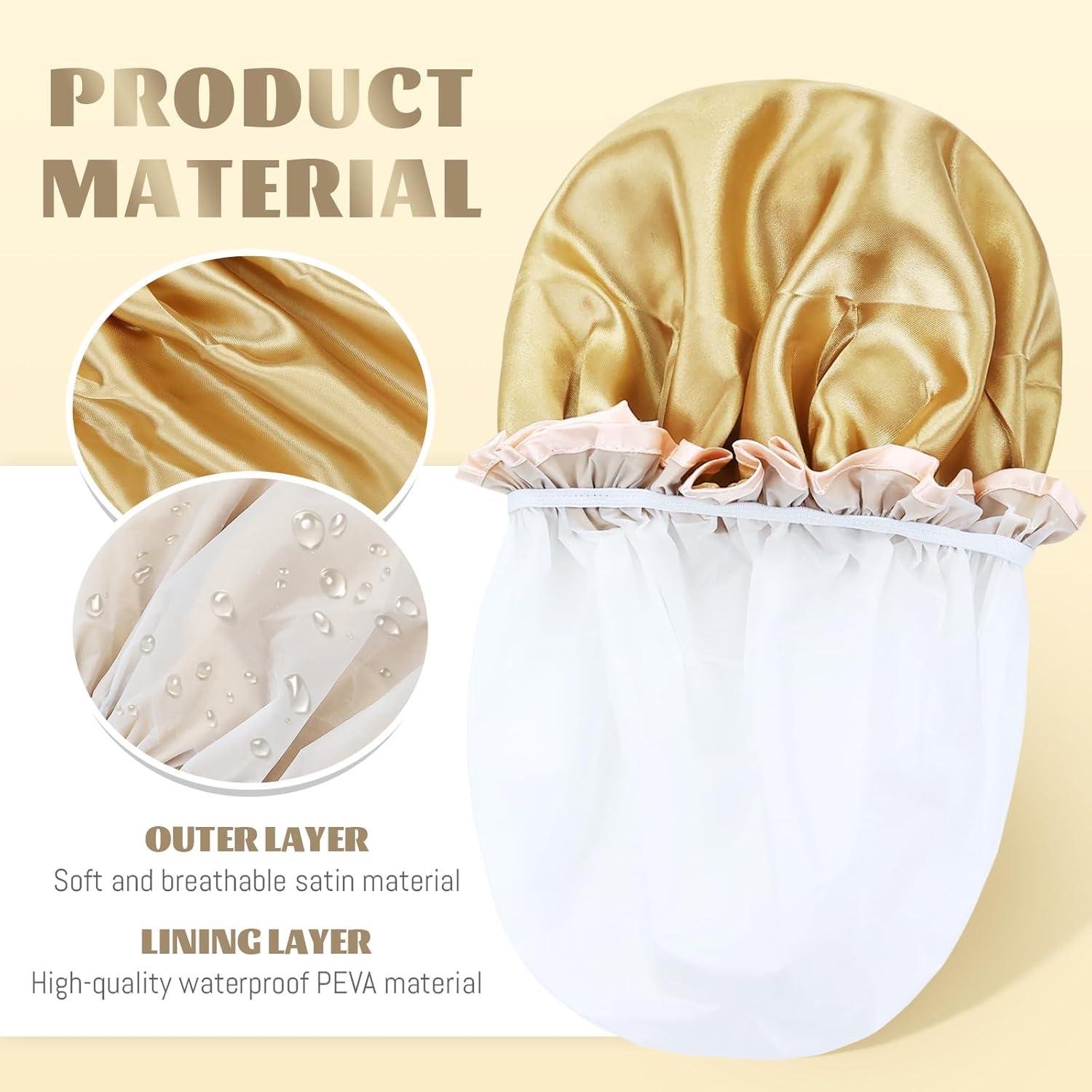 Gorro de Ducha Impermeable Reutilizable Lawie - 4 Pack Ajustable