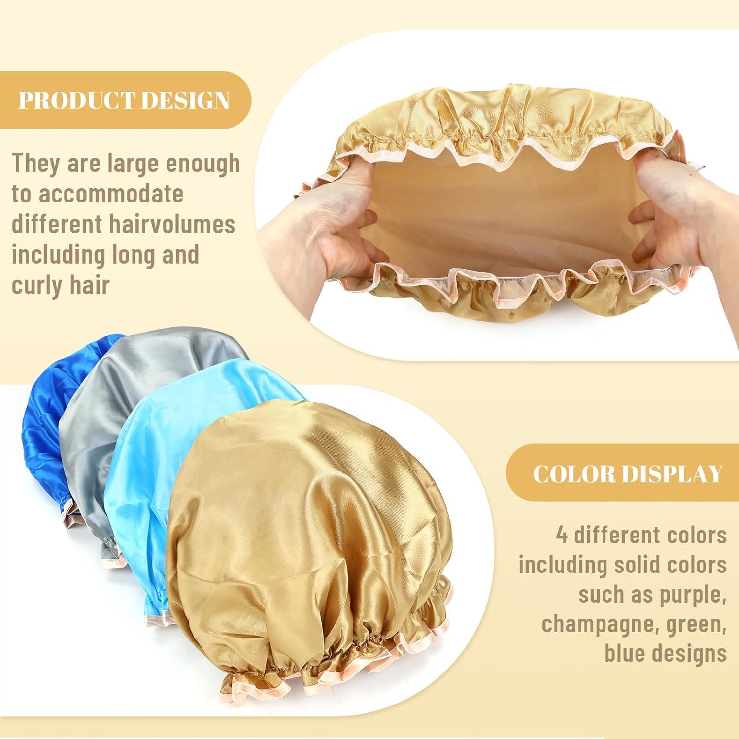 Gorro de Ducha Impermeable Reutilizable Lawie - 4 Pack Ajustable