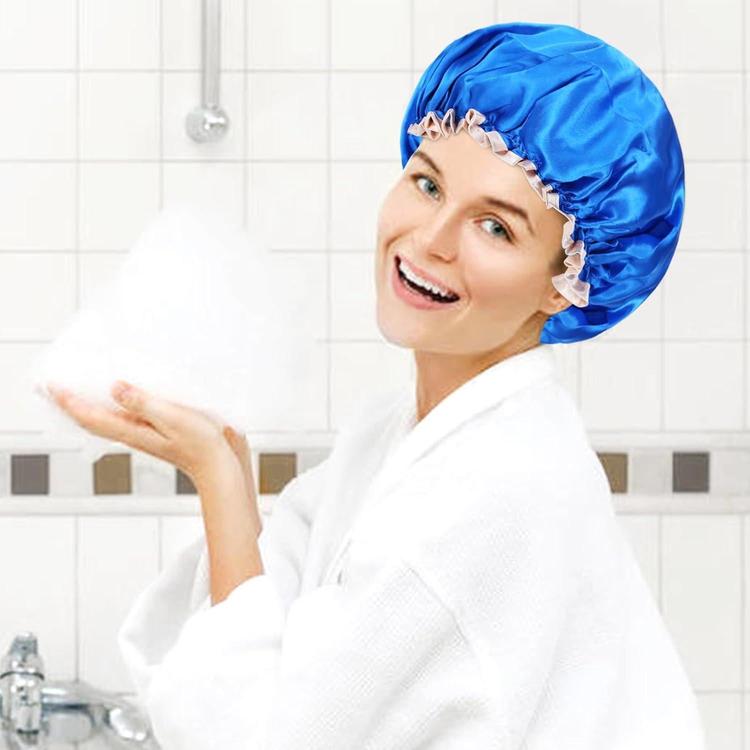 Gorro de Ducha Impermeable Reutilizable Lawie - 4 Pack Ajustable