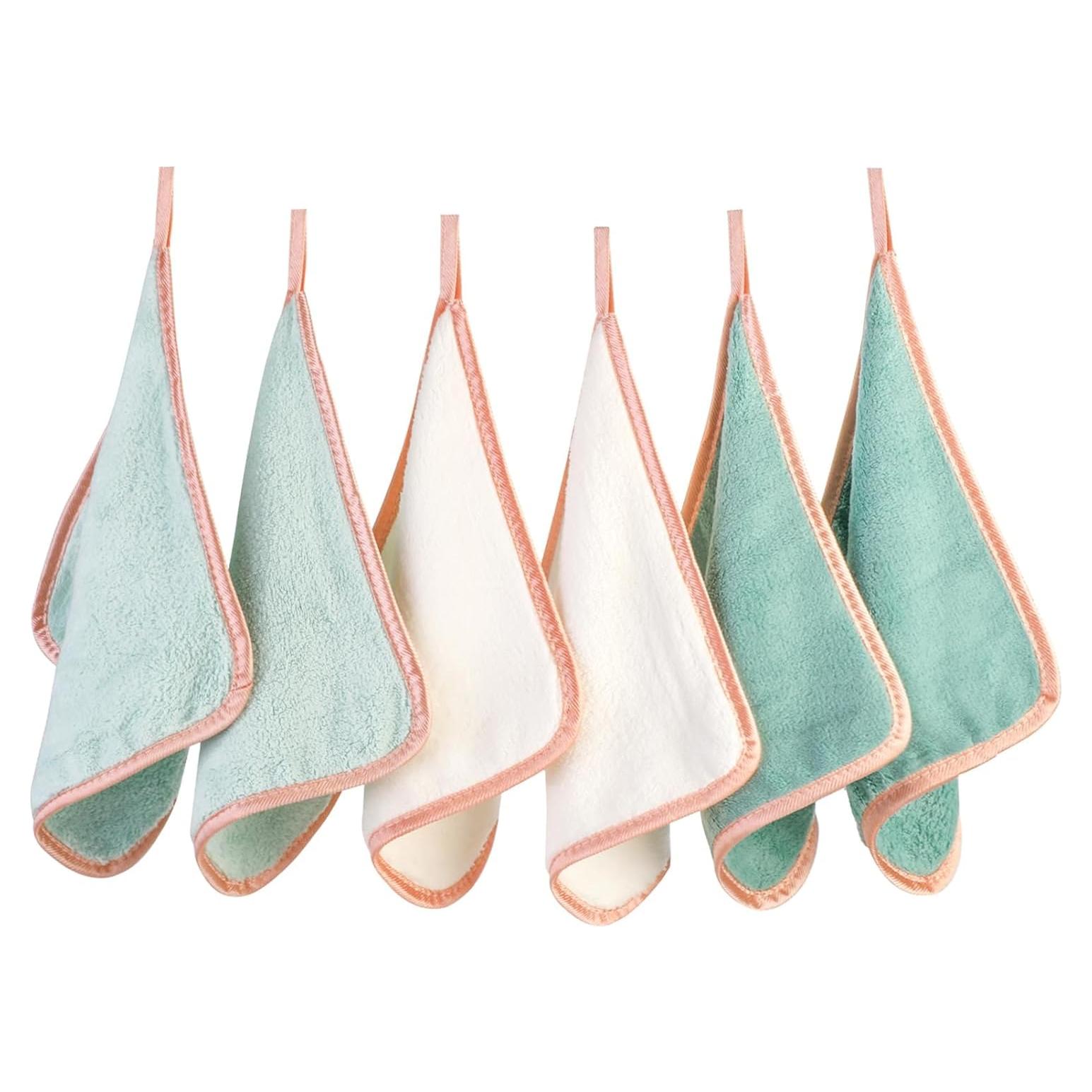 Paquete de 6 Paños Desmaquillantes Reutilizables PHOGARY Verde 20x20 cm