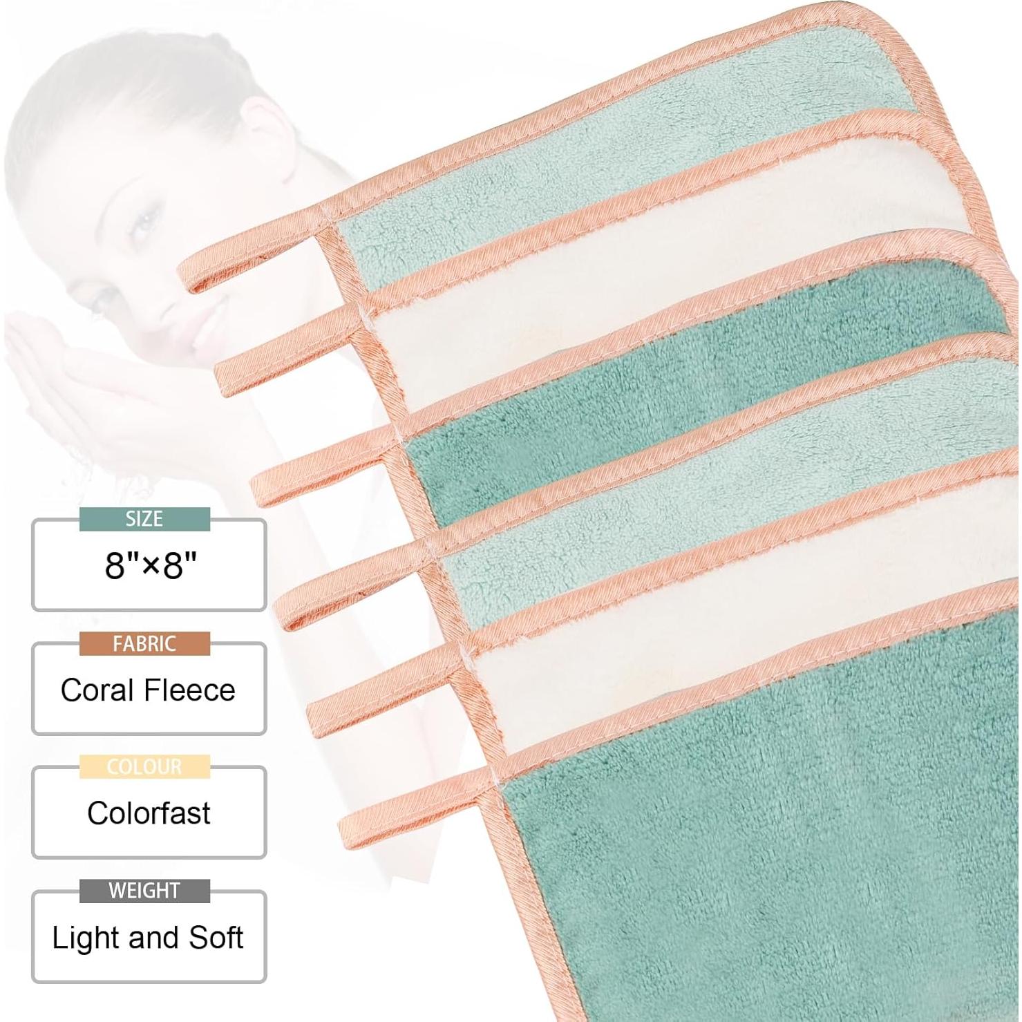 Paquete de 6 Paños Desmaquillantes Reutilizables PHOGARY Verde 20x20 cm