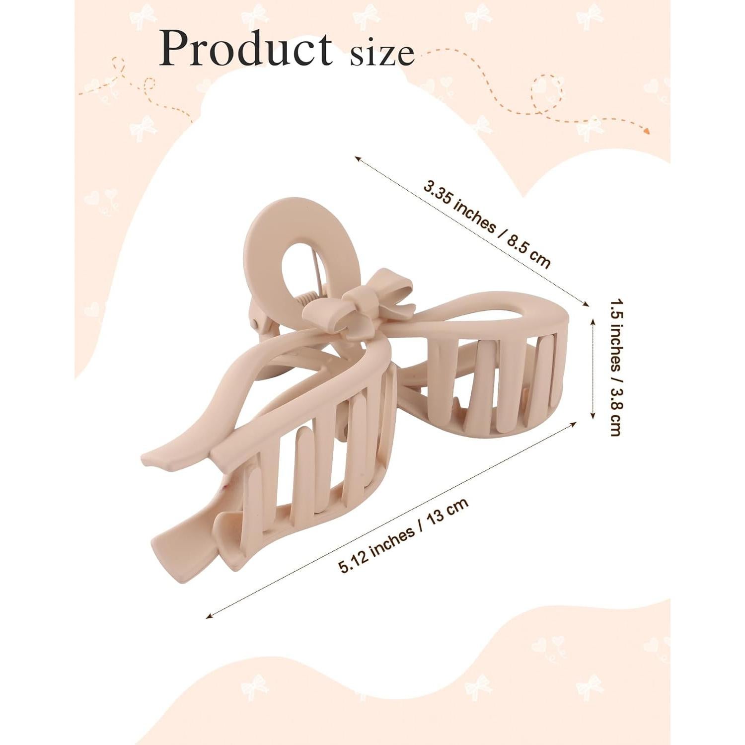 4 Clips de Pelo con Lazo AWAYTR para Cabello Grueso 13 cm