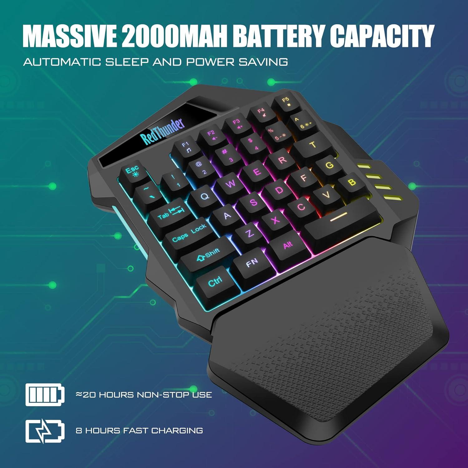 Teclado Gaming Inalámbrico RedThunder G60 Mini RGB 35 Teclas